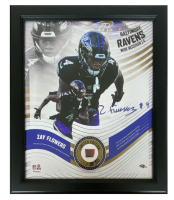 Zay Flowers Ravens LE Custom Framed Display with Piece of Game-Used Football at PristineAuction.com