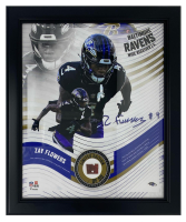 Zay Flowers Ravens LE Custom Framed Display with Piece of Game-Used Football at PristineAuction.com