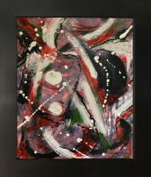 Mark Lewis Custom Framed Original Painting On Canvas #019-25 (Lewis) at PristineAuction.com