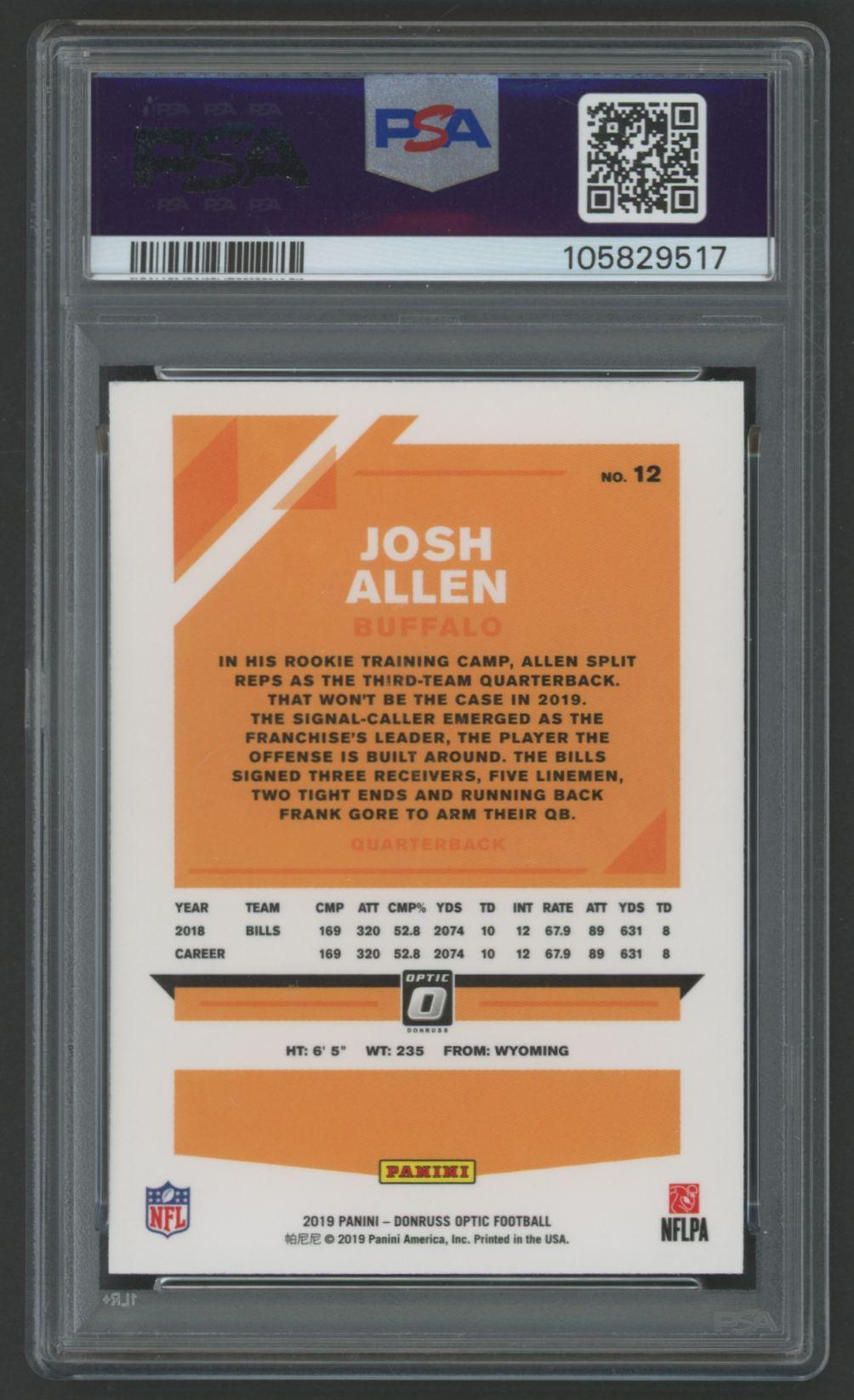 Josh Allen 2019 Donruss Optic #12 (PSA 9) at PristineAuction.com Josh Allen 2019 Donruss Optic #12 (PSA 9) at PristineAuction.com