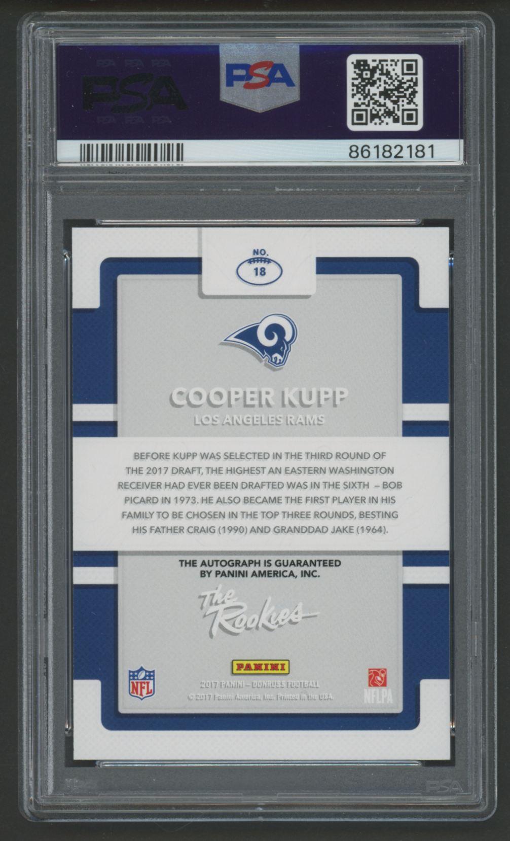 Cooper Kupp 2017 Donruss The Rookies Autographs #18 #258/499 (PSA 10) at PristineAuction.com Cooper Kupp 2017 Donruss The Rookies Autographs #18 #258/499 (PSA 10) at PristineAuction.com