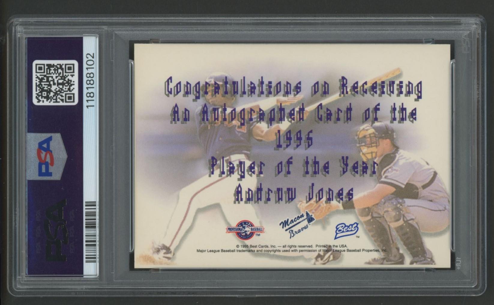Andruw Jones 1995 Best Autographs #NN RC (PSA 9) at PristineAuction.com Andruw Jones 1995 Best Autographs #NN RC (PSA 9) at PristineAuction.com