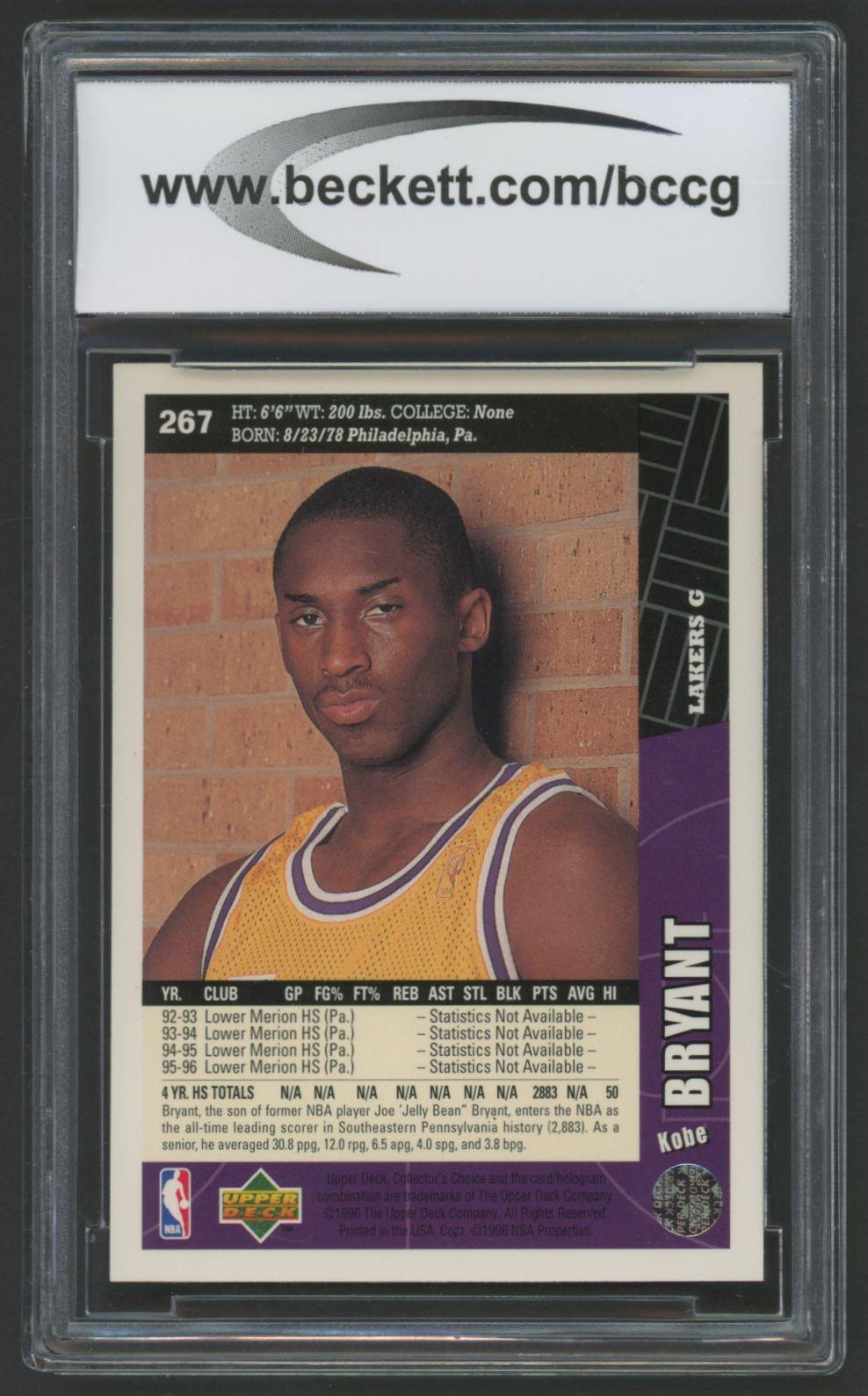 Kobe Bryant 1996-97 Collector's Choice #267 RC (BCCG 10) at PristineAuction.com Kobe Bryant 1996-97 Collector's Choice #267 RC (BCCG 10) at PristineAuction.com