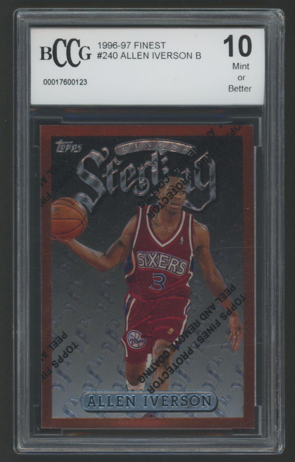 Allen Iverson 1996-97 Finest #240 (BCCG 10) at PristineAuction.com Allen Iverson 1996-97 Finest #240 (BCCG 10) at PristineAuction.com
