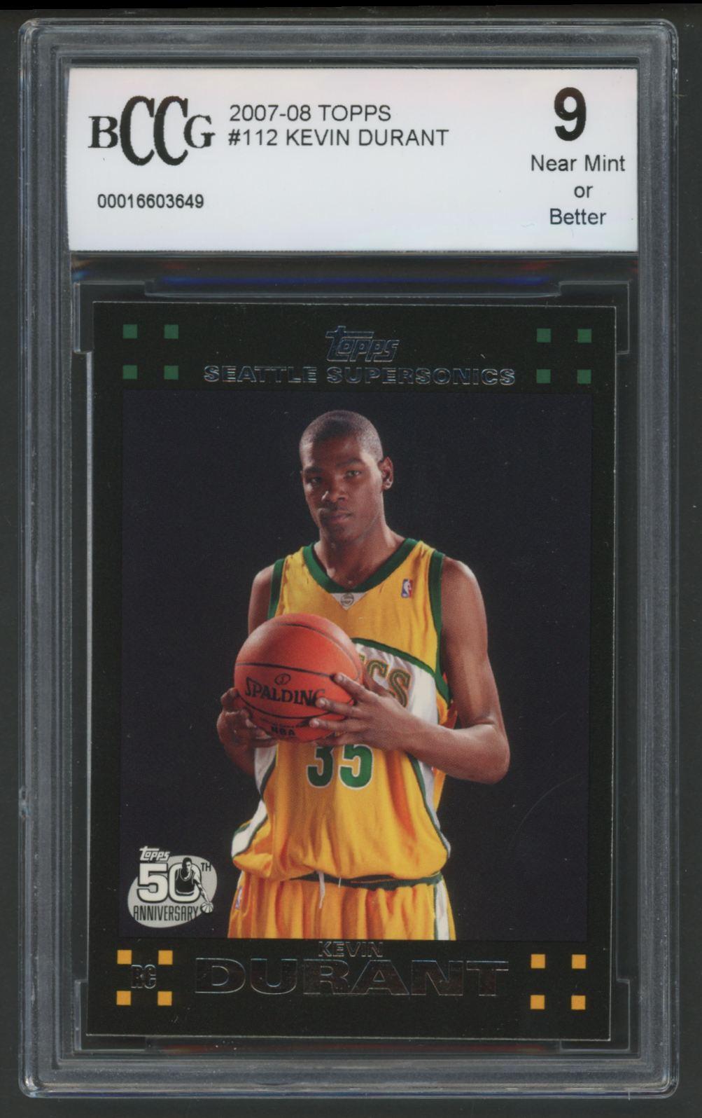 Kevin Durant 2007-08 Topps #112 RC (BCCG 9) at PristineAuction.com Kevin Durant 2007-08 Topps #112 RC (BCCG 9) at PristineAuction.com