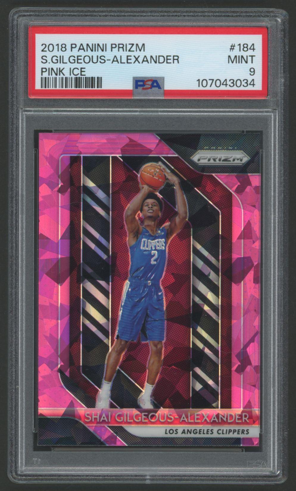 Shai Gilgeous-Alexander 2018 Panini Prizm Prizms Pink Ice #184 RC (PSA 9) at PristineAuction.com Shai Gilgeous-Alexander 2018 Panini Prizm Prizms Pink Ice #184 RC (PSA 9) at PristineAuction.com