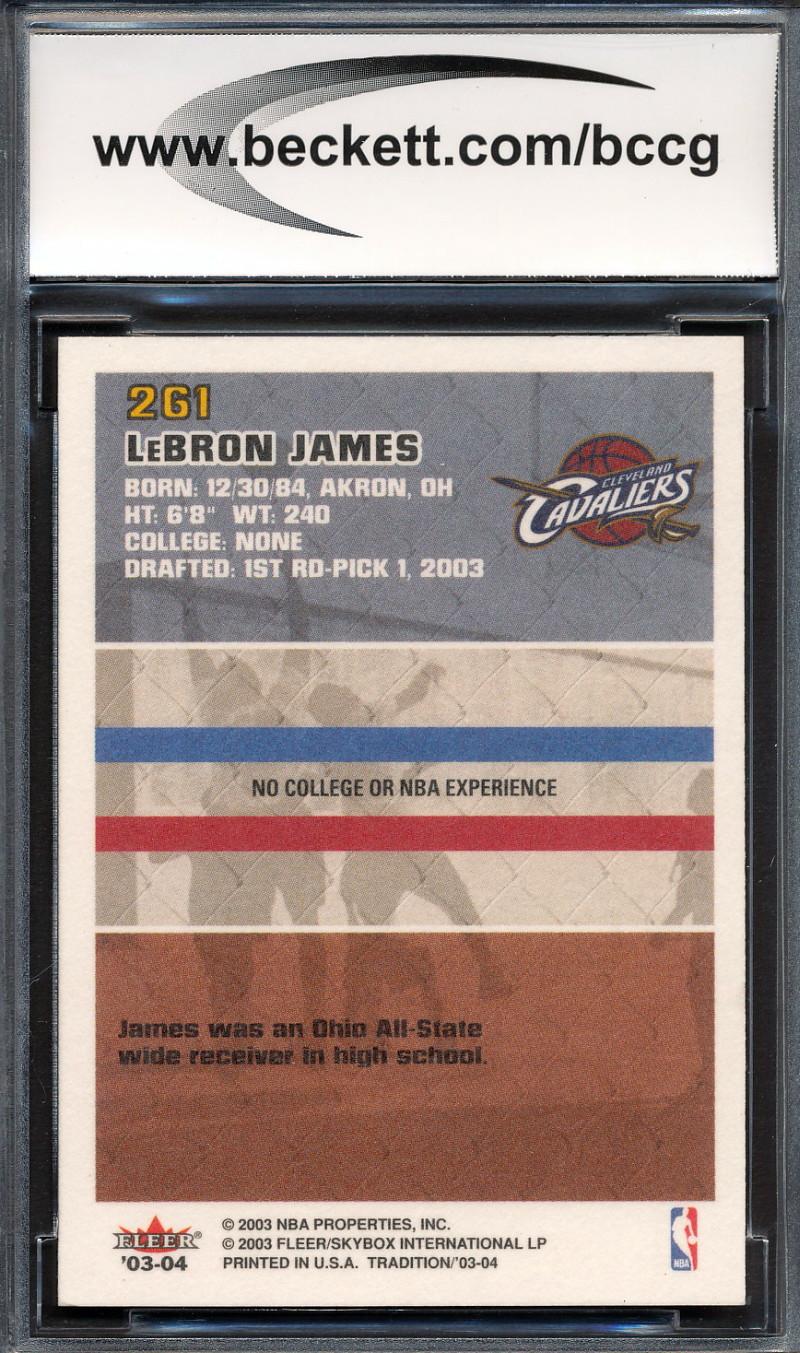 LeBron James 2003-04 Fleer Tradition #261 RC (BCCG 10) at PristineAuction.com LeBron James 2003-04 Fleer Tradition #261 RC (BCCG 10) at PristineAuction.com