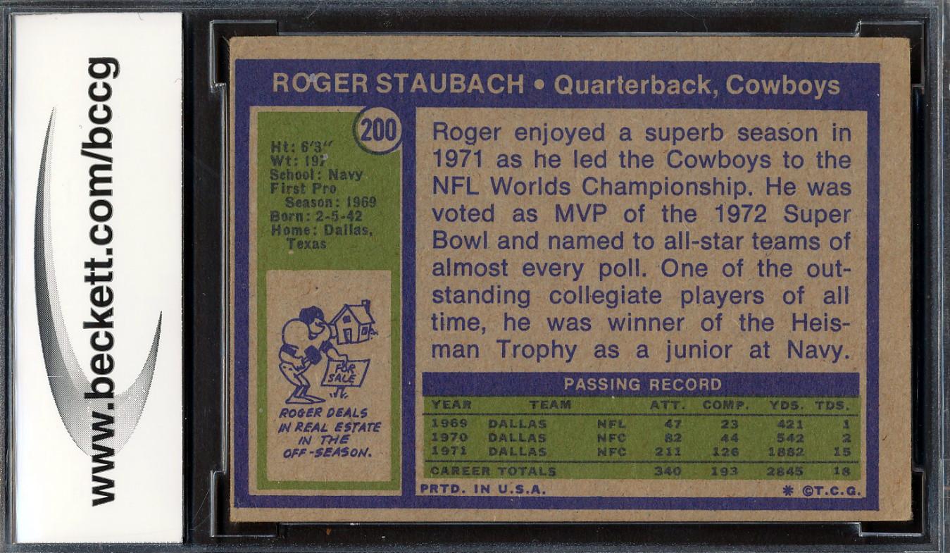 Roger Staubach 1972 Topps #200 RC (BCCG 7) at PristineAuction.com Roger Staubach 1972 Topps #200 RC (BCCG 7) at PristineAuction.com