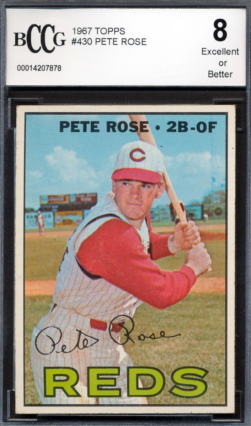 Pete Rose 1967 Topps #430 (BCCG 8) at PristineAuction.com Pete Rose 1967 Topps #430 (BCCG 8) at PristineAuction.com