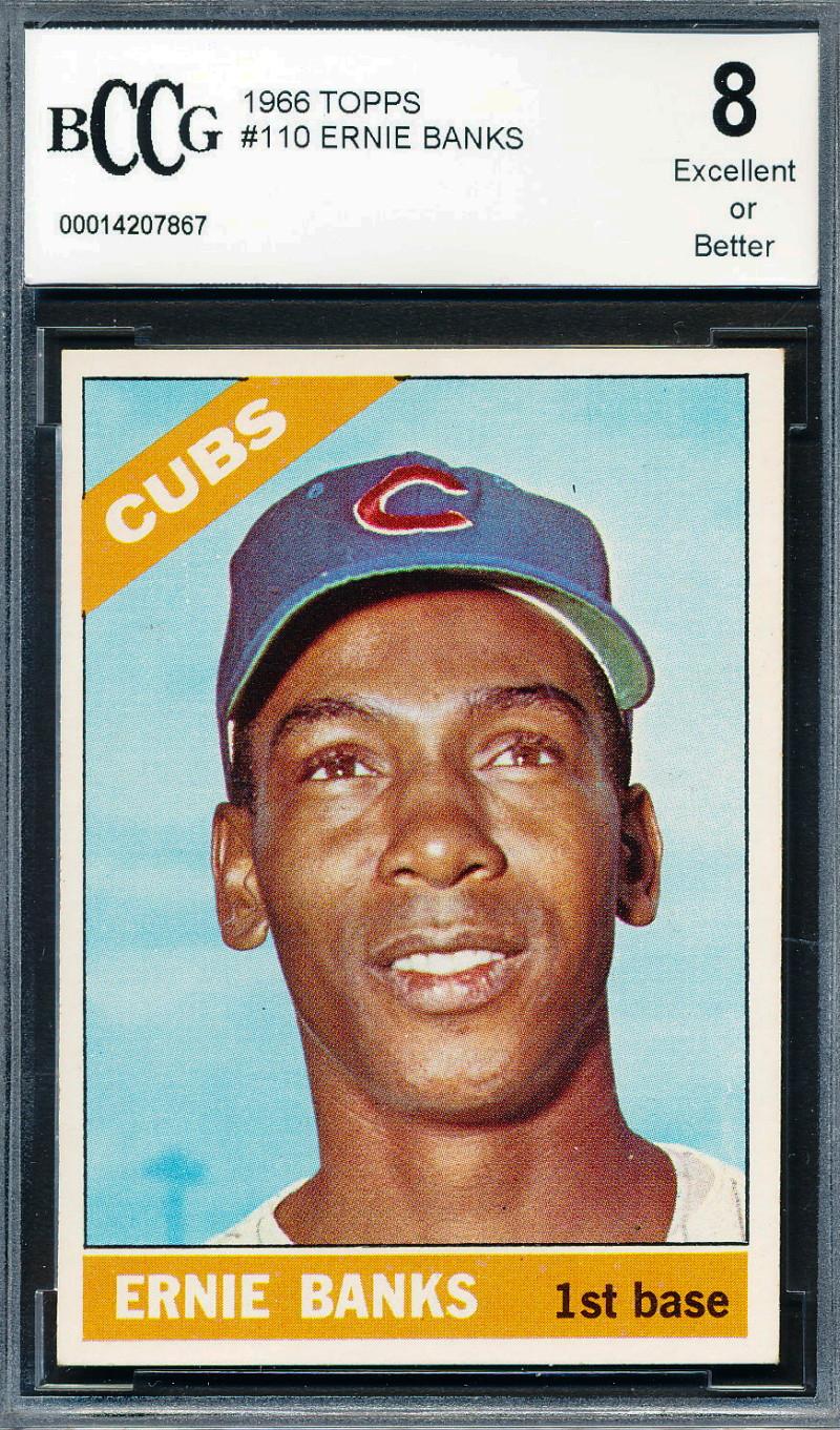 Ernie Banks 1966 Topps #110 (BCCG 8) at PristineAuction.com Ernie Banks 1966 Topps #110 (BCCG 8) at PristineAuction.com