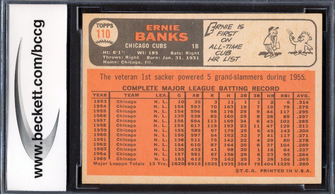 Ernie Banks 1966 Topps #110 (BCCG 8) at PristineAuction.com Ernie Banks 1966 Topps #110 (BCCG 8) at PristineAuction.com