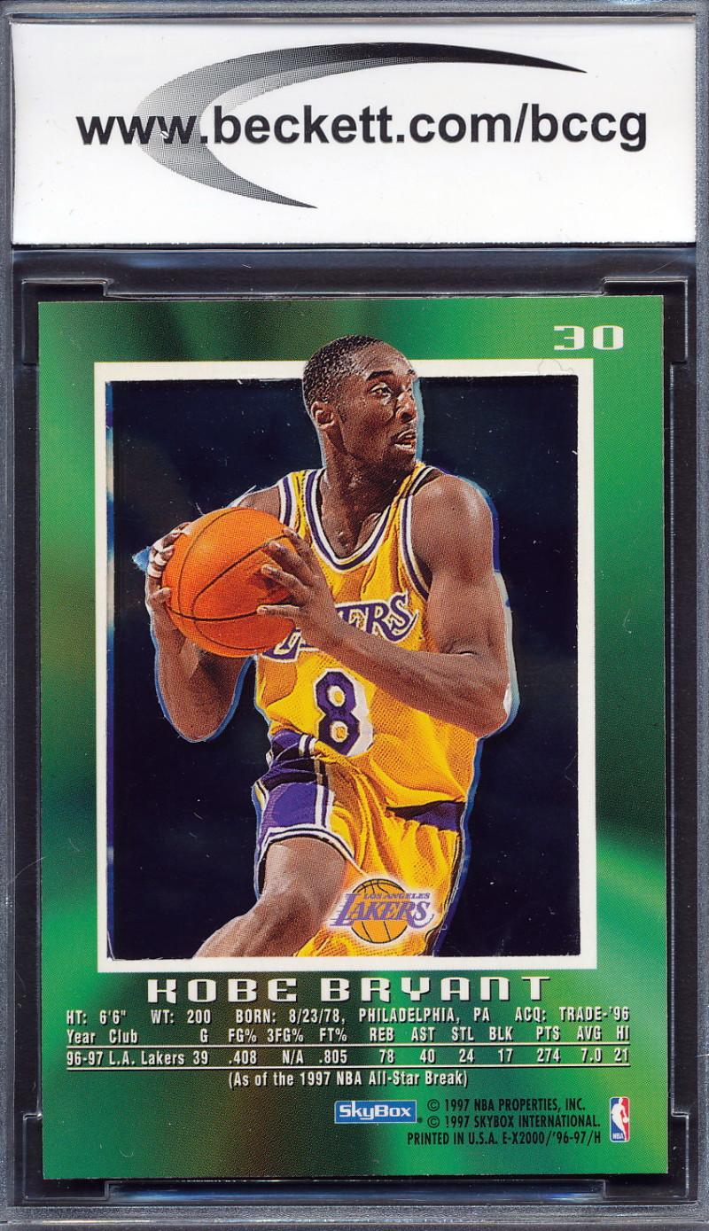 Kobe Bryant 1996-97 E-X2000 #30 RC (BCCG 8) at PristineAuction.com Kobe Bryant 1996-97 E-X2000 #30 RC (BCCG 8) at PristineAuction.com