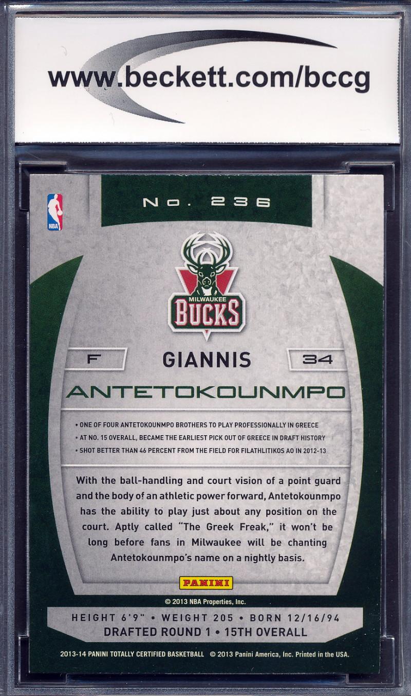 Giannis Antetokounmpo 2013-14 Totally Certified #236 (BCCG 10) at PristineAuction.com Giannis Antetokounmpo 2013-14 Totally Certified #236 (BCCG 10) at PristineAuction.com