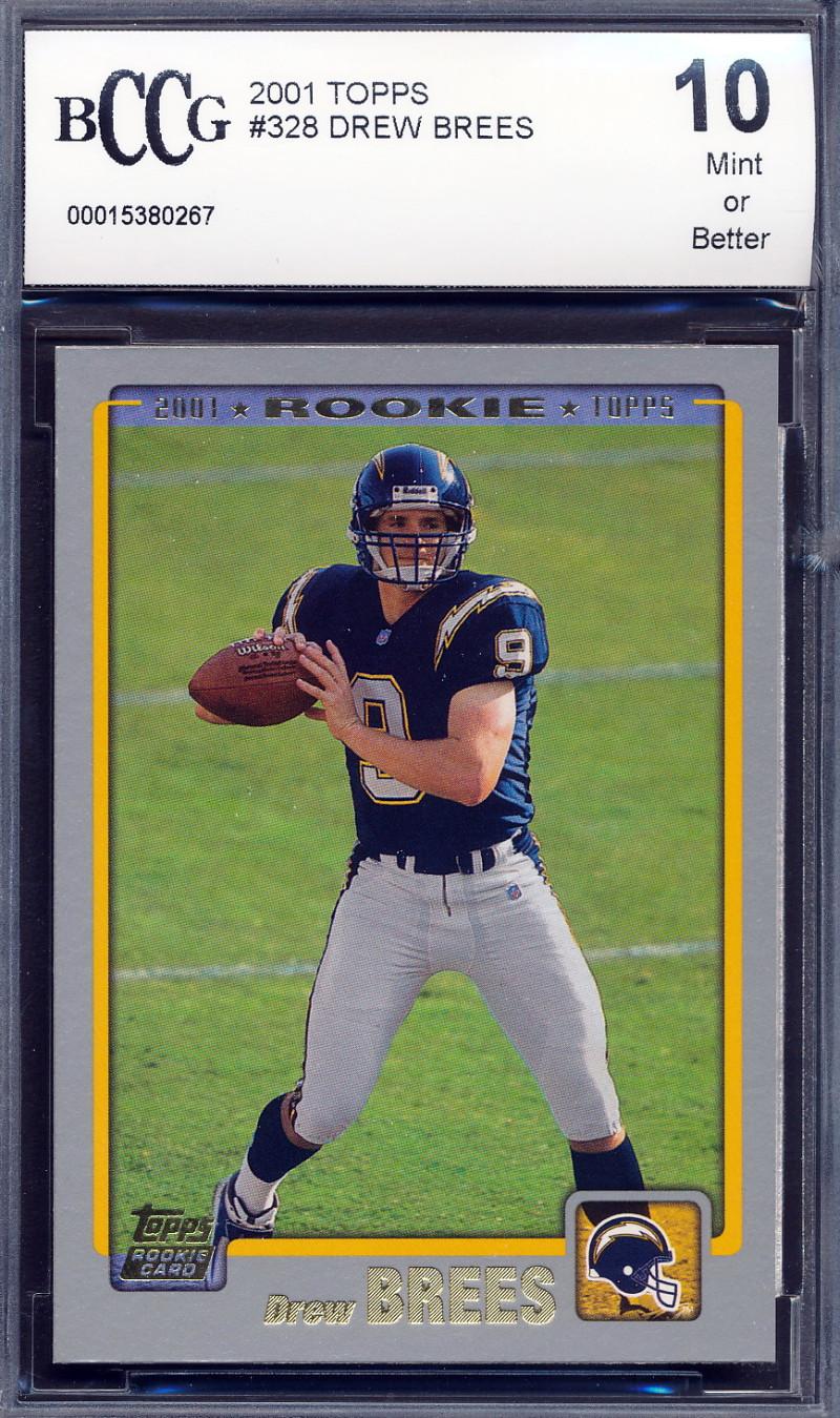 Drew Brees 2001 Topps #328 RC (BCCG 10) at PristineAuction.com Drew Brees 2001 Topps #328 RC (BCCG 10) at PristineAuction.com