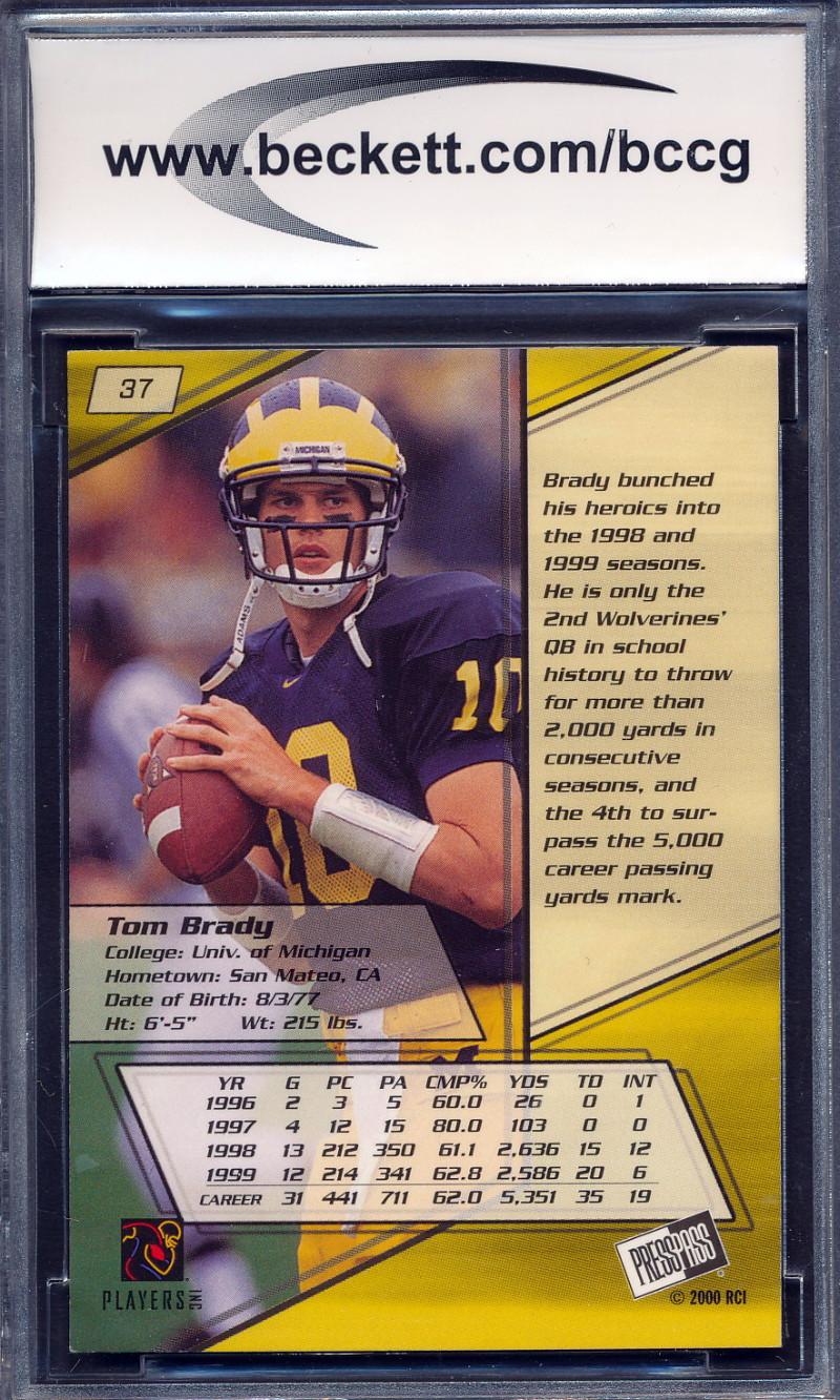 Tom Brady 2000 Press Pass Torquers #37 (BCCG 10) at PristineAuction.com Tom Brady 2000 Press Pass Torquers #37 (BCCG 10) at PristineAuction.com