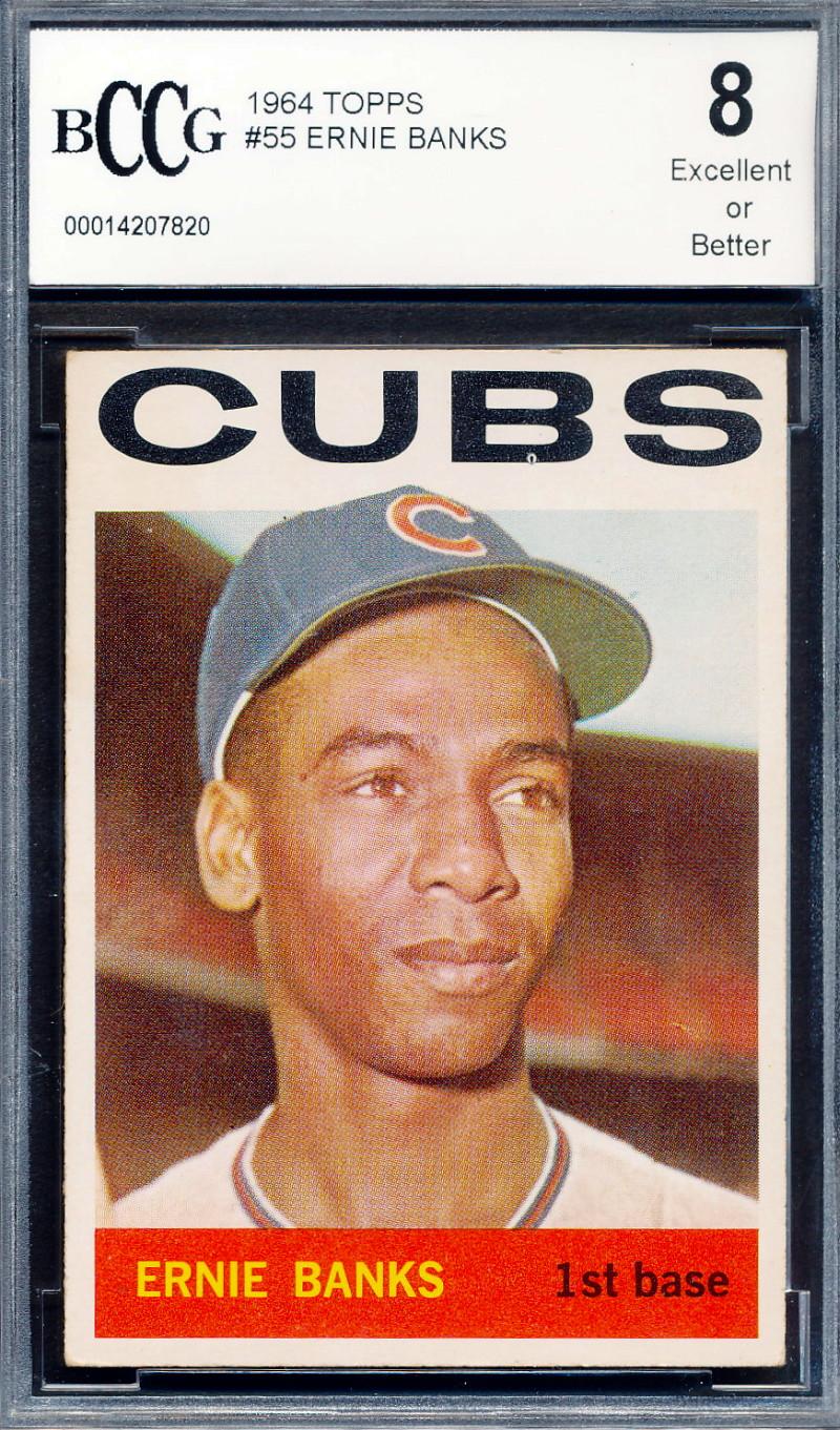 Ernie Banks 1964 Topps #55 (BCCG 8) at PristineAuction.com Ernie Banks 1964 Topps #55 (BCCG 8) at PristineAuction.com