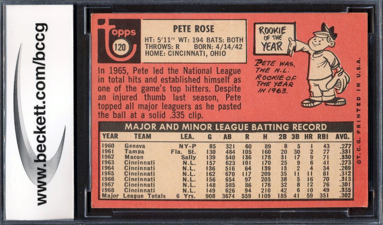 Pete Rose 1969 Topps #120 (BCCG 8) at PristineAuction.com Pete Rose 1969 Topps #120 (BCCG 8) at PristineAuction.com