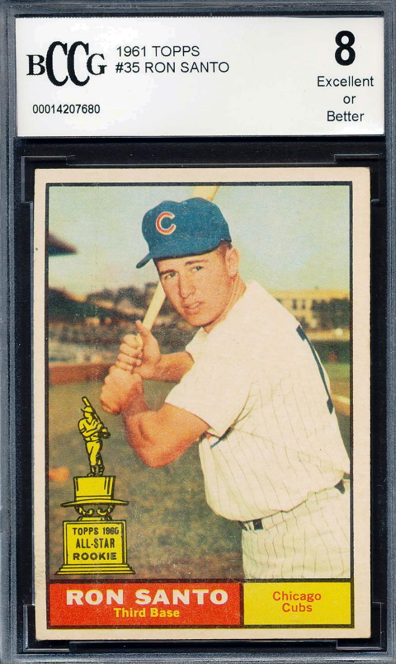 Ron Santo 1961 Topps #35 RC (BCCG 8) at PristineAuction.com Ron Santo 1961 Topps #35 RC (BCCG 8) at PristineAuction.com