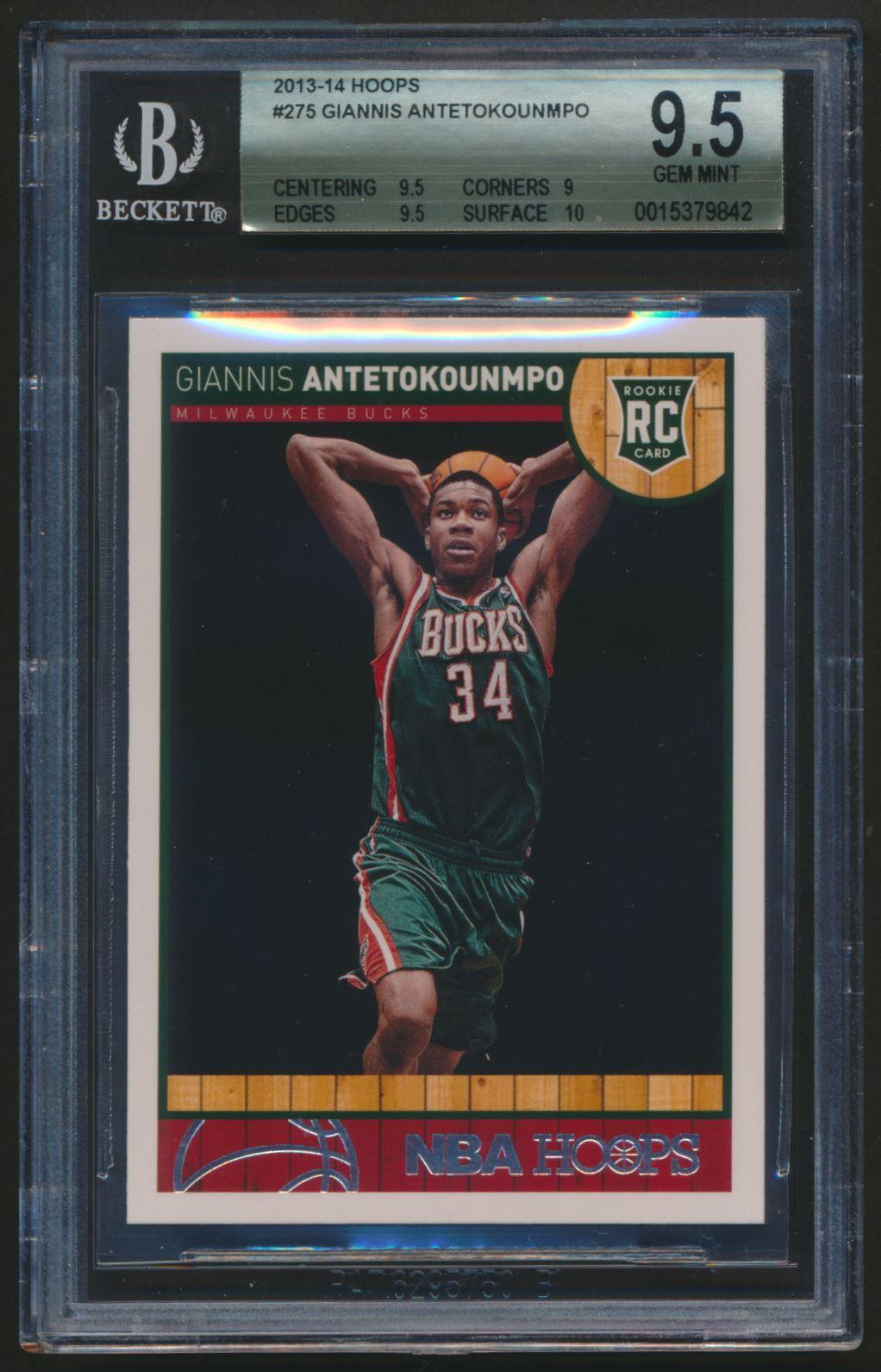 Giannis Antetokounmpo 2013-14 Hoops #275 RC (BGS 9.5) at PristineAuction.com Giannis Antetokounmpo 2013-14 Hoops #275 RC (BGS 9.5) at PristineAuction.com