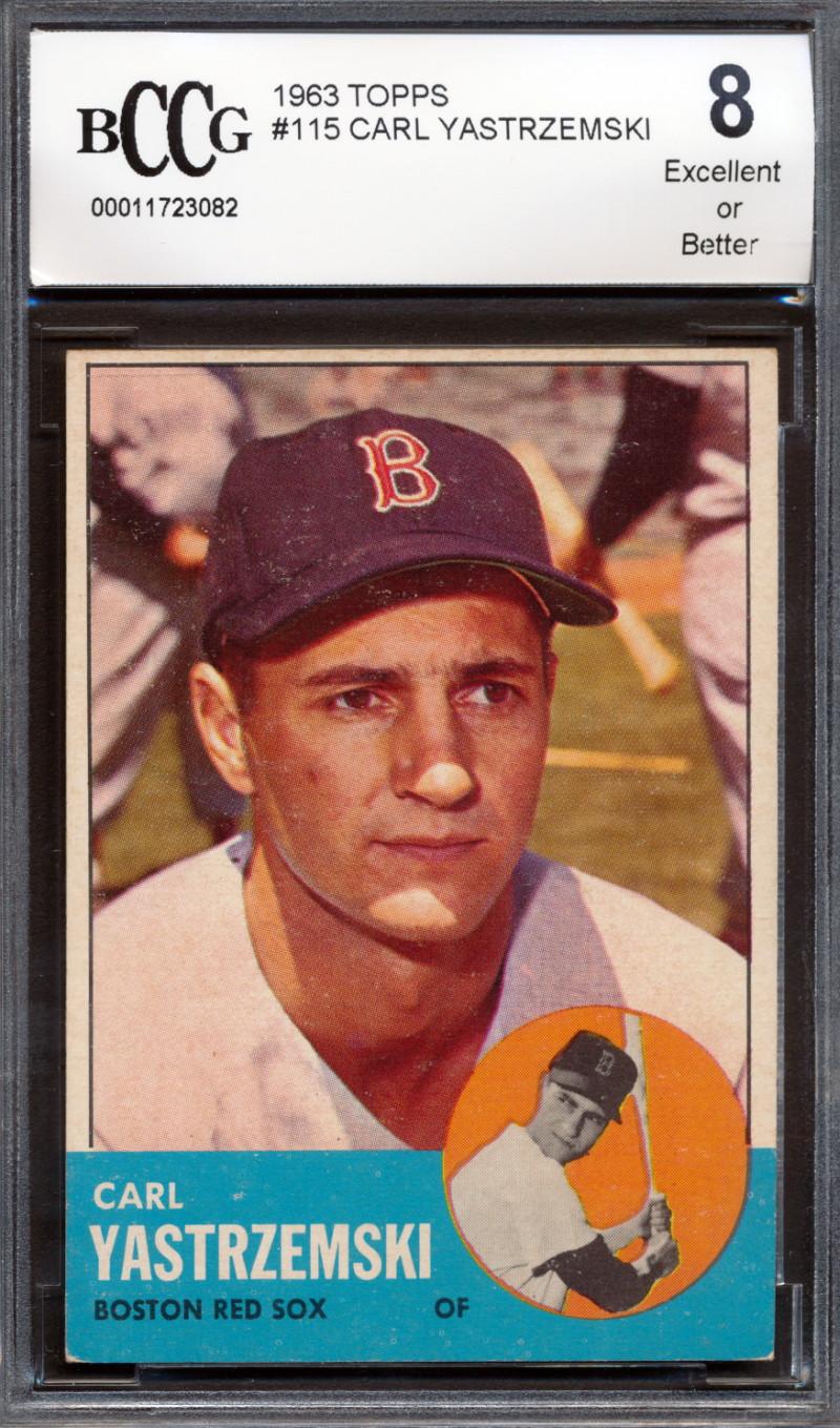 Carl Yastrzemski 1963 Topps #115 (BCCG 8) at PristineAuction.com Carl Yastrzemski 1963 Topps #115 (BCCG 8) at PristineAuction.com