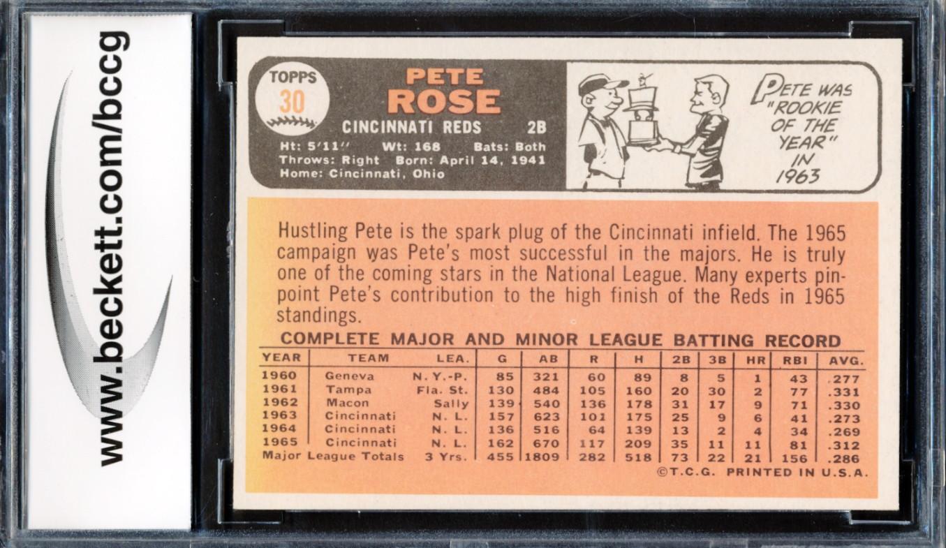 Pete Rose 1966 Topps #30 DP (BCCG 9) at PristineAuction.com Pete Rose 1966 Topps #30 DP (BCCG 9) at PristineAuction.com