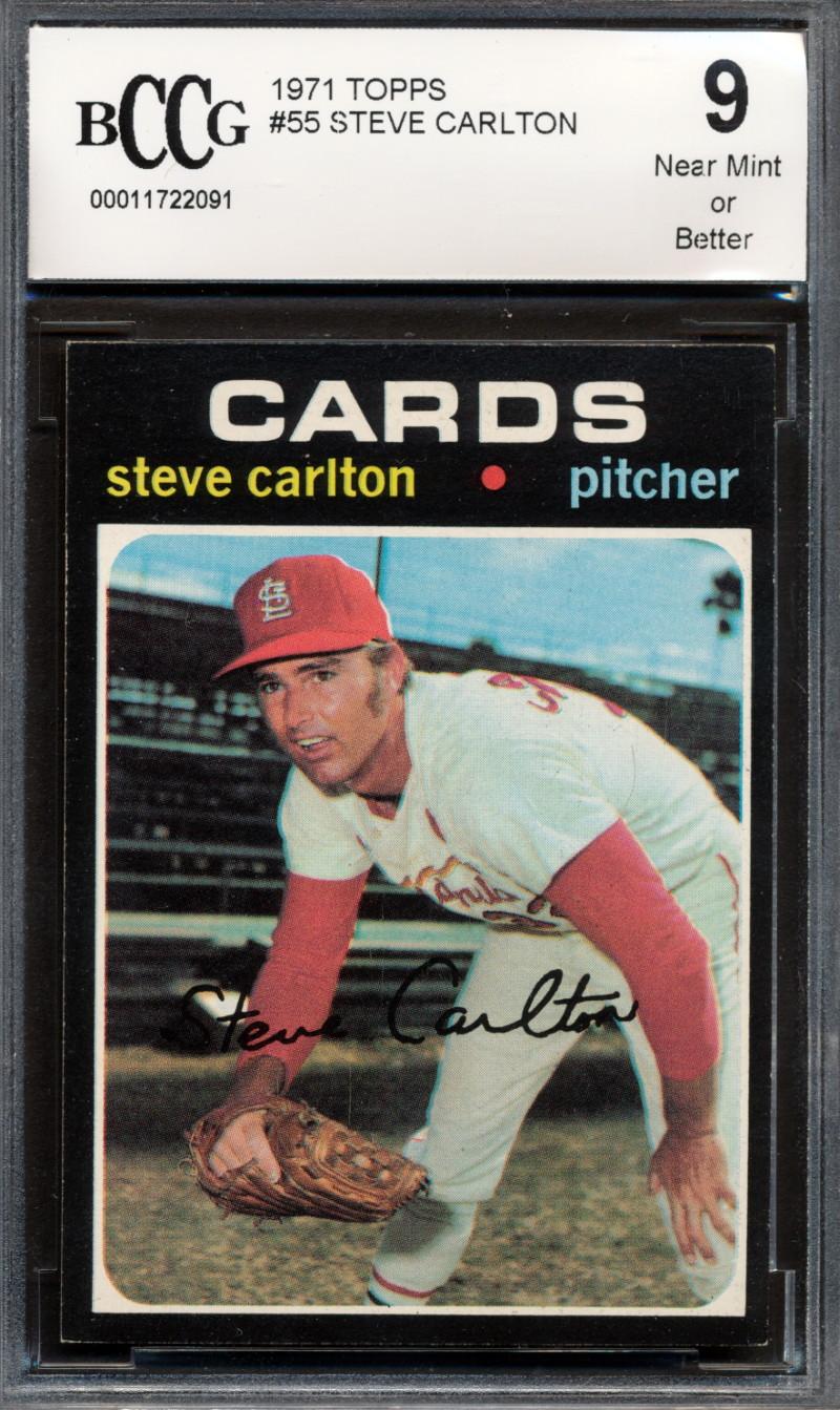 Steve Carlton 1971 Topps #55 (BCCG 9) at PristineAuction.com Steve Carlton 1971 Topps #55 (BCCG 9) at PristineAuction.com