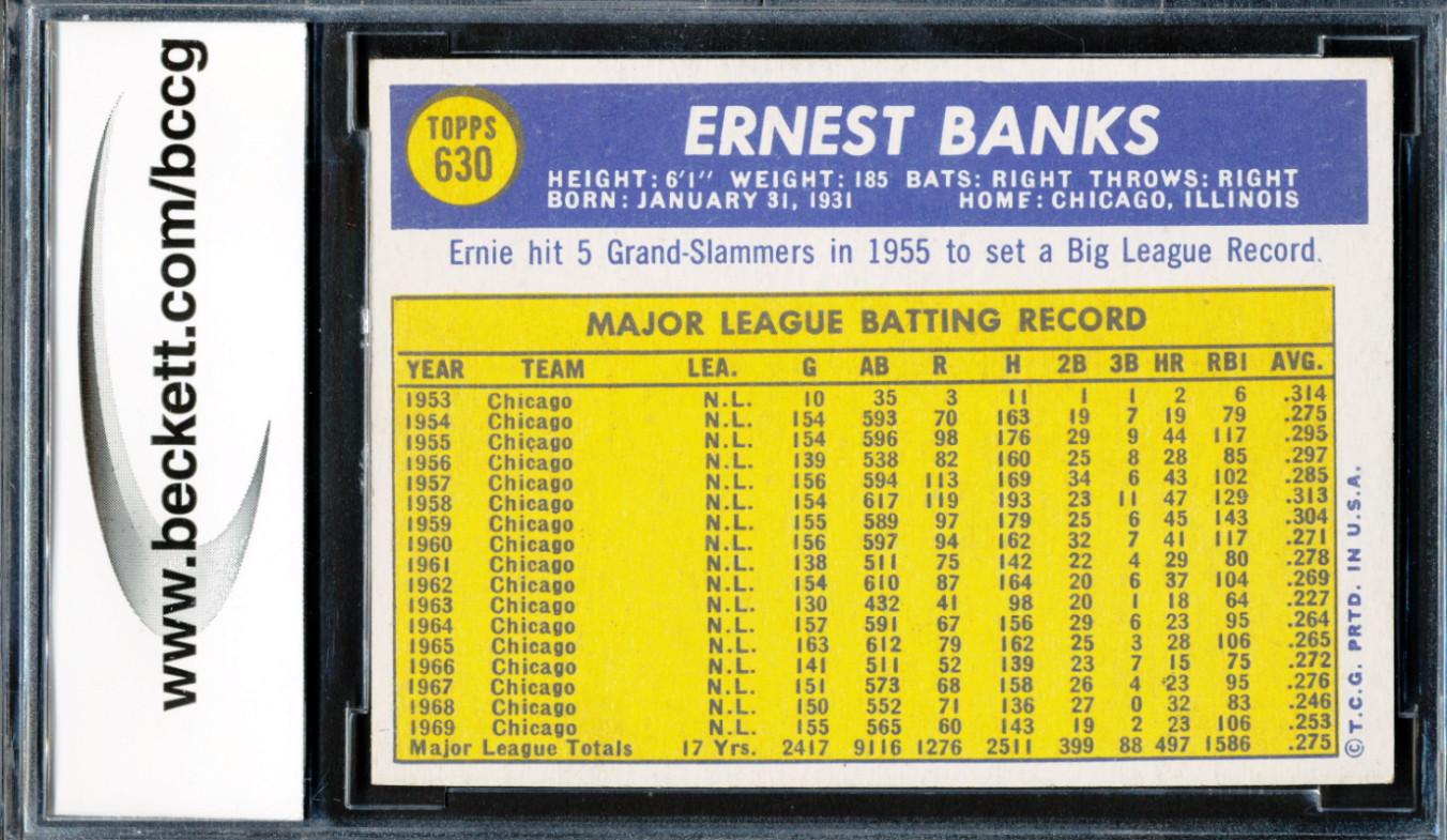 Ernie Banks 1970 Topps #630 (BCCG 9) at PristineAuction.com Ernie Banks 1970 Topps #630 (BCCG 9) at PristineAuction.com