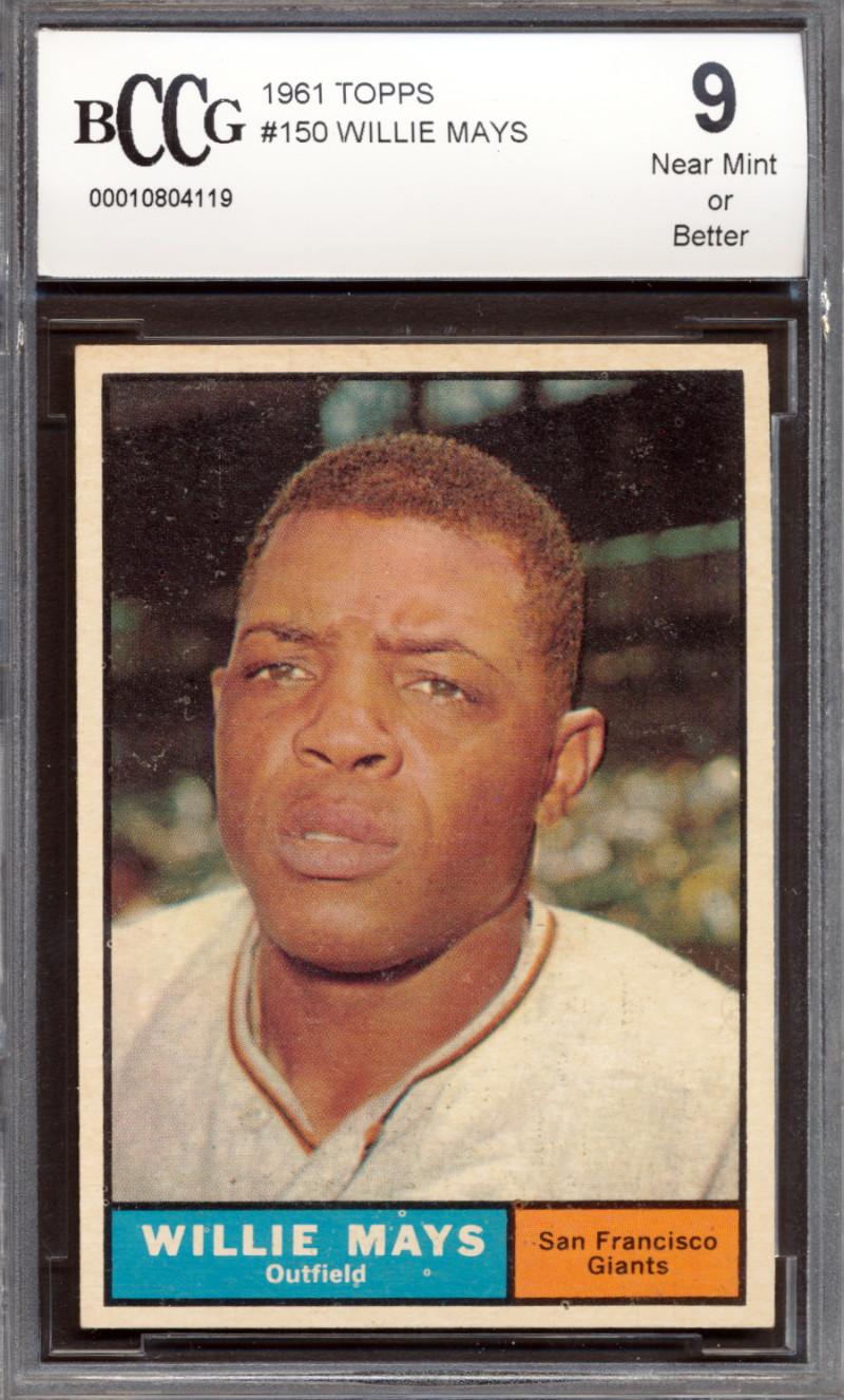 Willie Mays 1961 Topps #150 (BCCG 9) at PristineAuction.com Willie Mays 1961 Topps #150 (BCCG 9) at PristineAuction.com