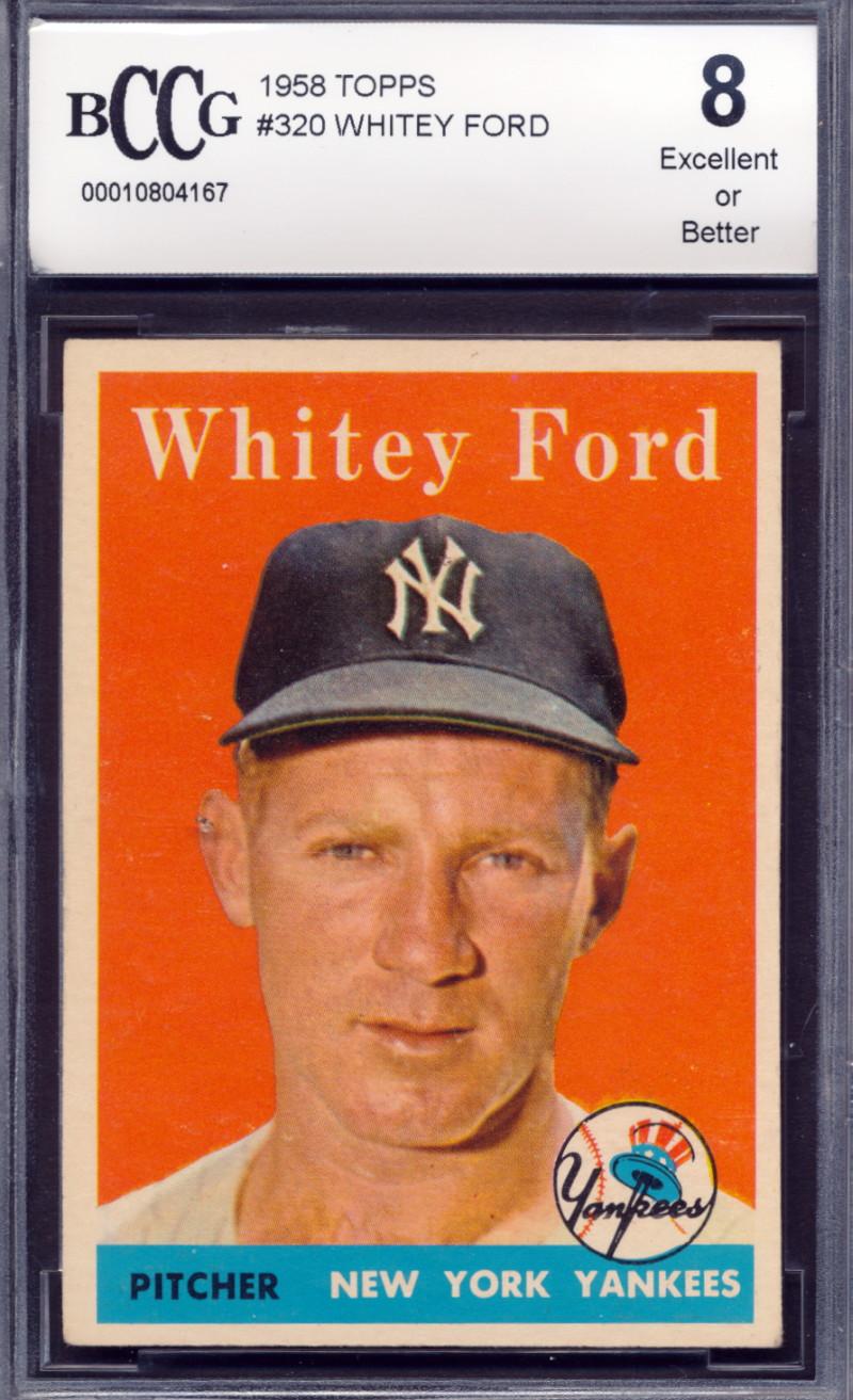 Whitey Ford 1958 Topps #320 (BCCG 8) at PristineAuction.com Whitey Ford 1958 Topps #320 (BCCG 8) at PristineAuction.com
