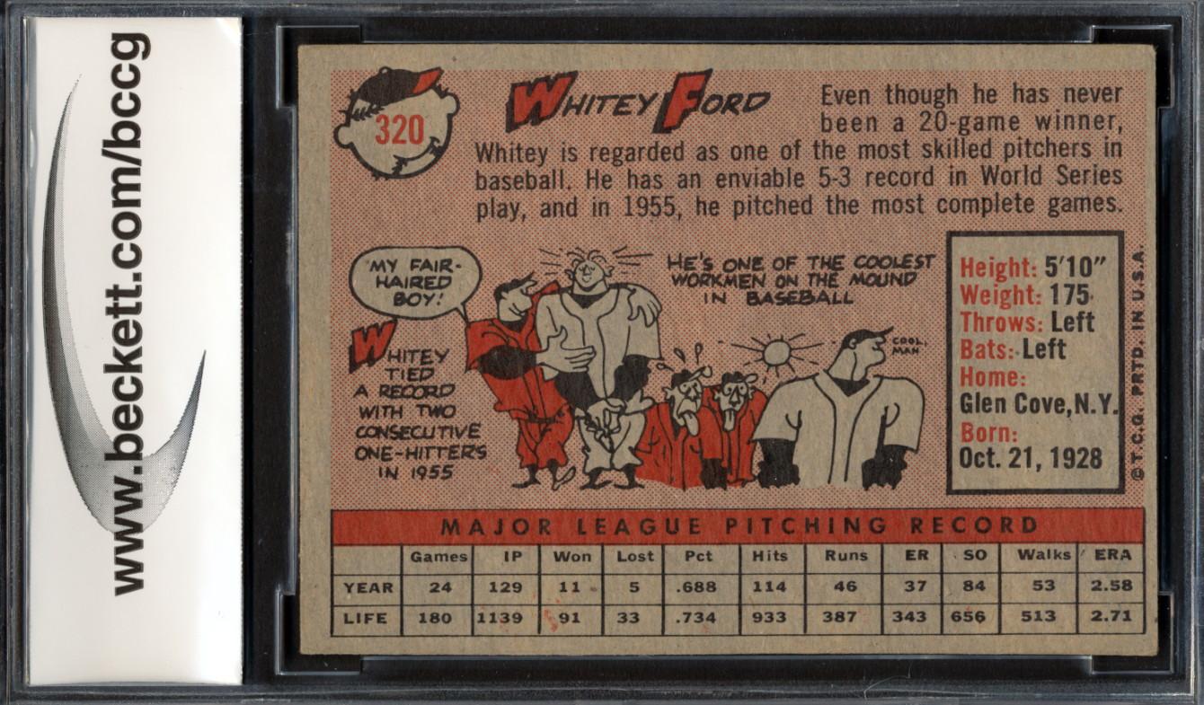 Whitey Ford 1958 Topps #320 (BCCG 8) at PristineAuction.com Whitey Ford 1958 Topps #320 (BCCG 8) at PristineAuction.com