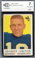 Johnny Unitas 1959 Topps #1 (BCCG 7) at PristineAuction.com