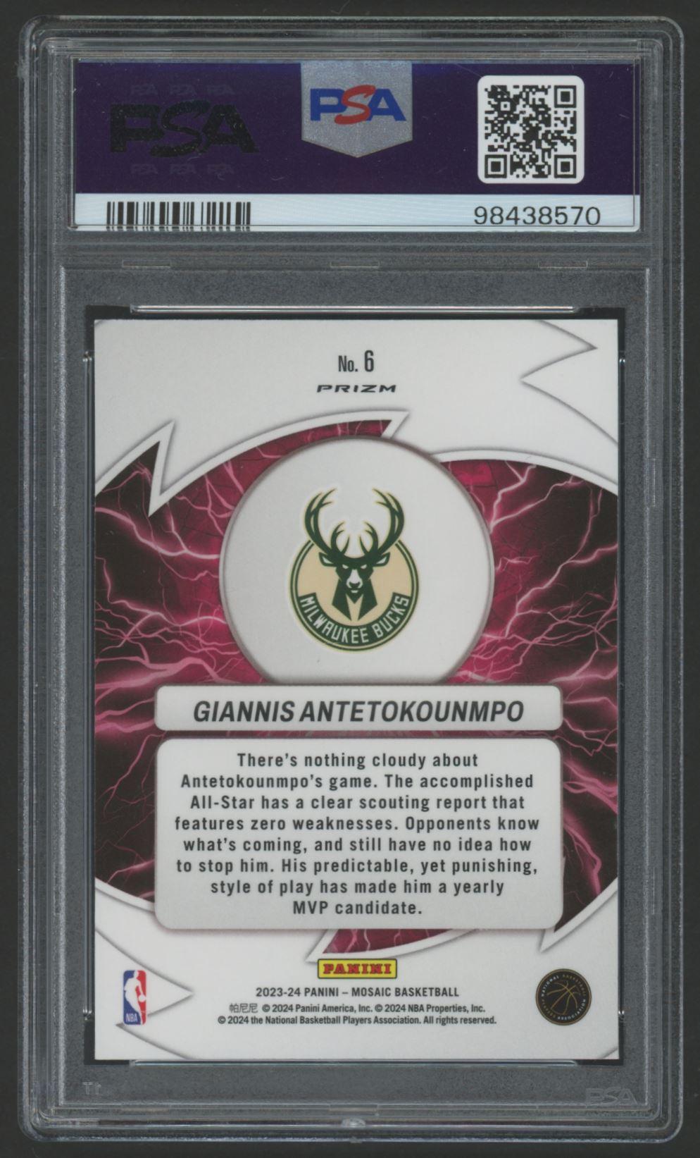 Giannis Antetokounmpo 2023 Mosaic Thunder Road Green #6 (PSA 10 | Autograph Graded 10) at PristineAuction.com Giannis Antetokounmpo 2023 Mosaic Thunder Road Green #6 (PSA 10 | Autograph Graded 10) at PristineAuction.com