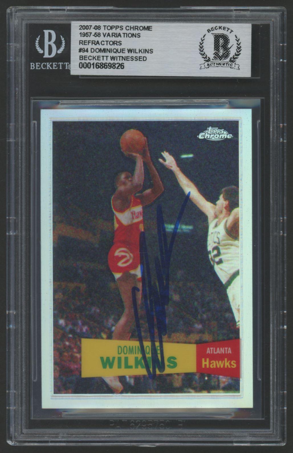 Dominique Wilkins Signed 2007 Topps Chrome 1957-58 Variation Refractors #94 #774/999 (BGS | Autograph Graded 10) at PristineAuction.com Dominique Wilkins Signed 2007 Topps Chrome 1957-58 Variation Refractors #94 #774/999 (BGS | Autograph Graded 10) at PristineAuction.com