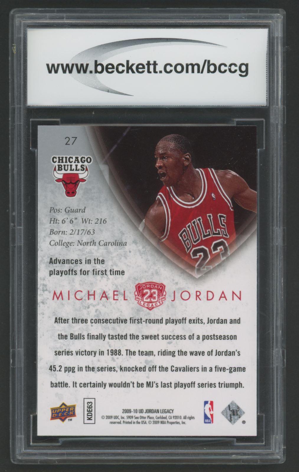 Michael Jordan 2009-10 Upper Deck Michael Jordan Legacy Collection Gold #27 (BCCG 10) at PristineAuction.com Michael Jordan 2009-10 Upper Deck Michael Jordan Legacy Collection Gold #27 (BCCG 10) at PristineAuction.com