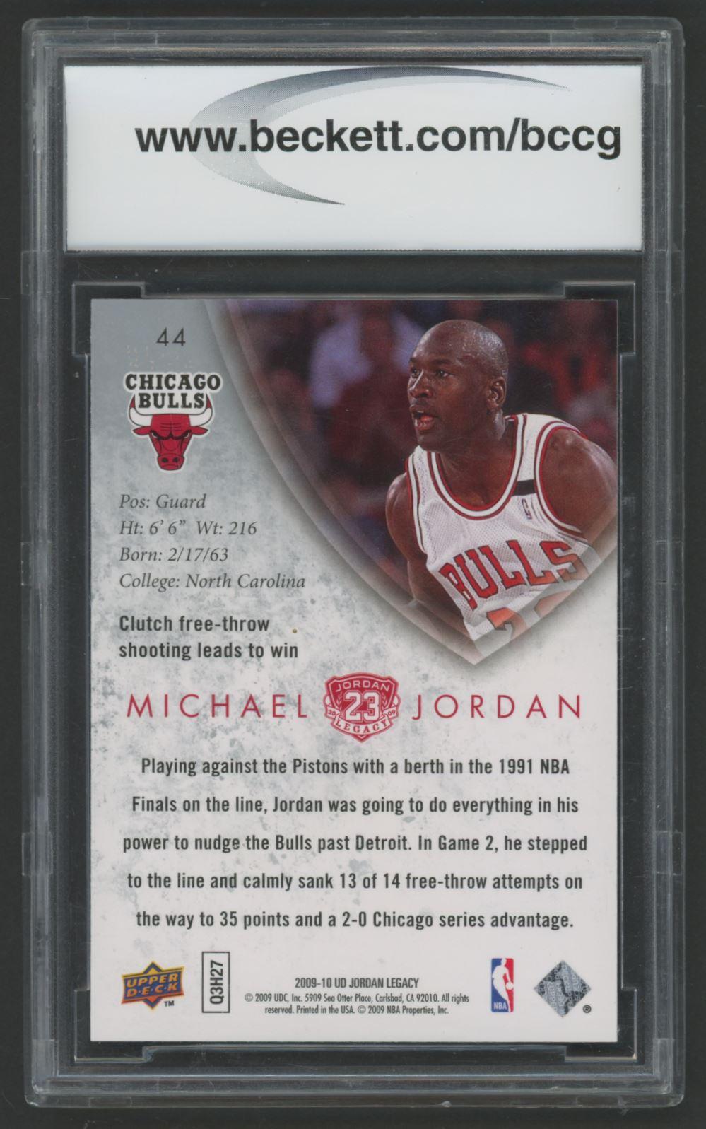 Michael Jordan 2009-10 Upper Deck Michael Jordan Legacy Collection Gold #44 (BCCG 10) at PristineAuction.com Michael Jordan 2009-10 Upper Deck Michael Jordan Legacy Collection Gold #44 (BCCG 10) at PristineAuction.com