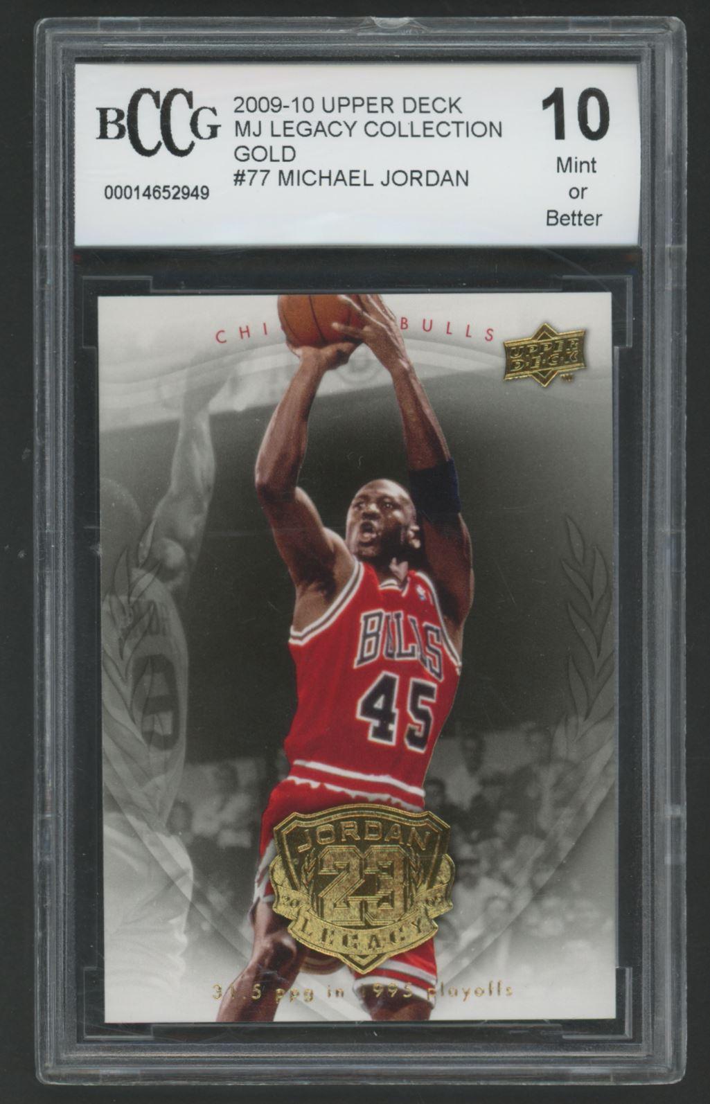 Michael Jordan 2009-10 Upper Deck Michael Jordan Legacy Collection Gold #77 (BCCG 10) at PristineAuction.com Michael Jordan 2009-10 Upper Deck Michael Jordan Legacy Collection Gold #77 (BCCG 10) at PristineAuction.com