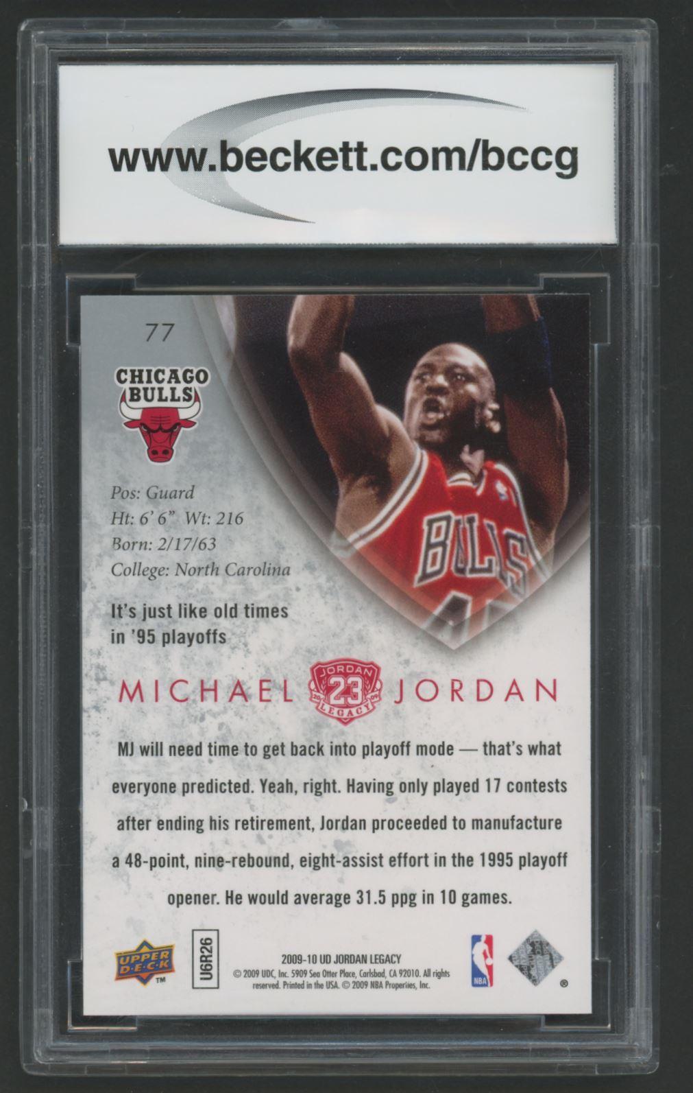 Michael Jordan 2009-10 Upper Deck Michael Jordan Legacy Collection Gold #77 (BCCG 10) at PristineAuction.com Michael Jordan 2009-10 Upper Deck Michael Jordan Legacy Collection Gold #77 (BCCG 10) at PristineAuction.com