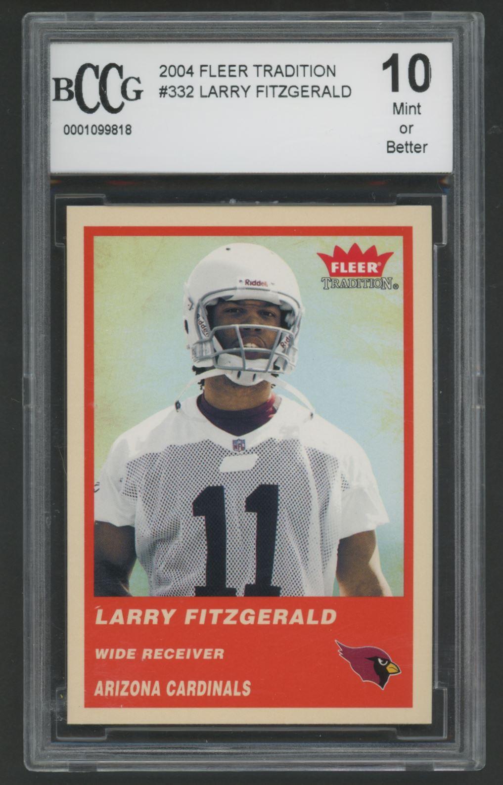 Larry Fitzgerald 2004 Fleer Tradition #332 RC (BCCG 10) at PristineAuction.com Larry Fitzgerald 2004 Fleer Tradition #332 RC (BCCG 10) at PristineAuction.com