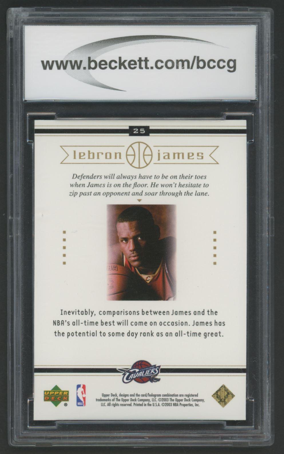 Lebron James 2003 Upper Deck Lebron James Box Set #25 (BCCG 10) at PristineAuction.com Lebron James 2003 Upper Deck Lebron James Box Set #25 (BCCG 10) at PristineAuction.com