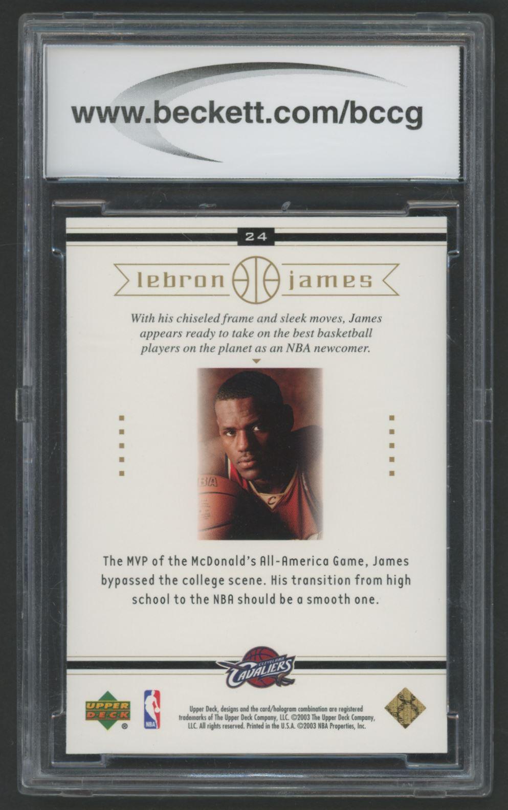 Lebron James 2003 Upper Deck Lebron James Box Set #24 (BCCG 10) at PristineAuction.com Lebron James 2003 Upper Deck Lebron James Box Set #24 (BCCG 10) at PristineAuction.com