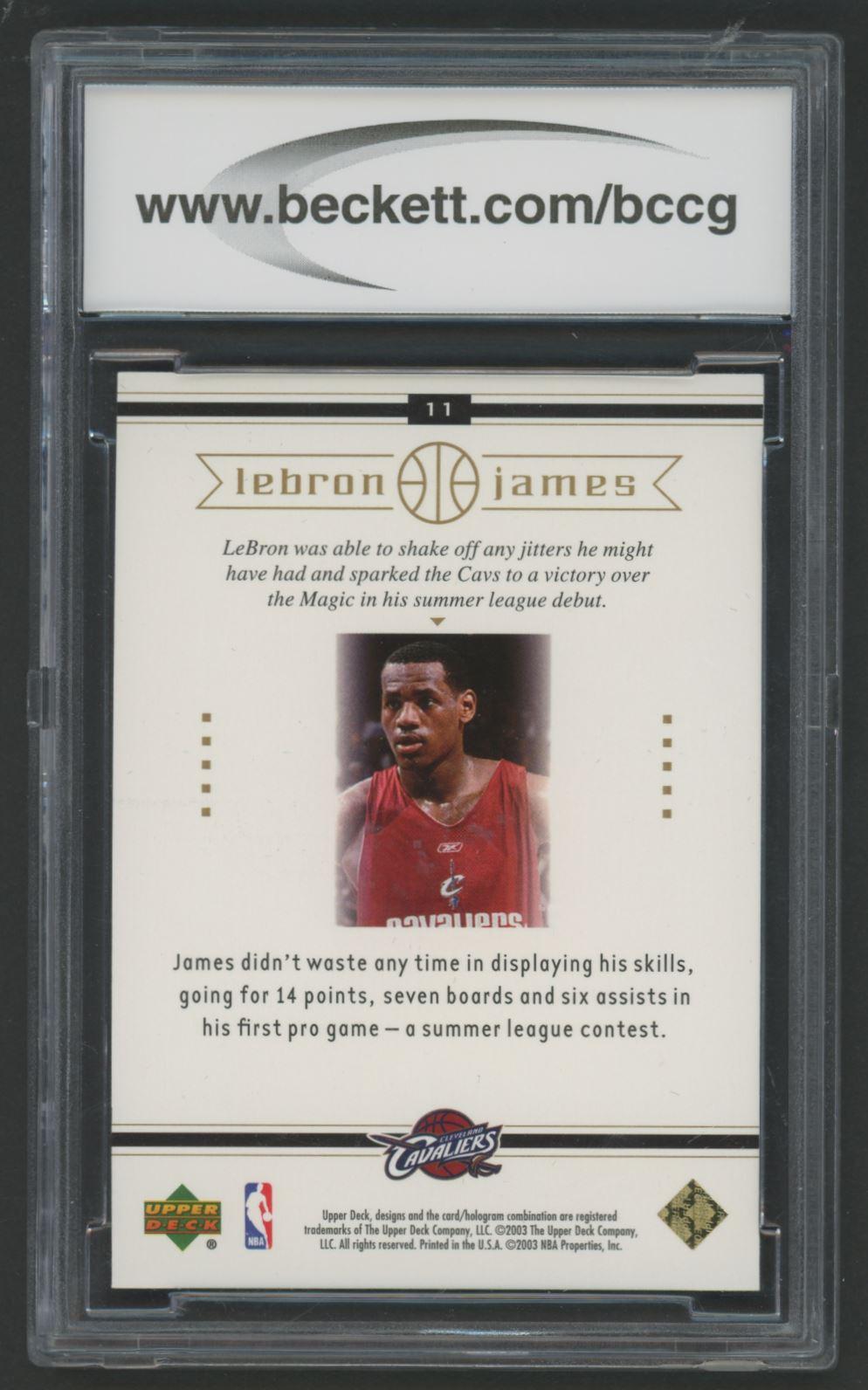 Lebron James 2003 Upper Deck Lebron James Box Set #11 (BCCG 10) at PristineAuction.com Lebron James 2003 Upper Deck Lebron James Box Set #11 (BCCG 10) at PristineAuction.com
