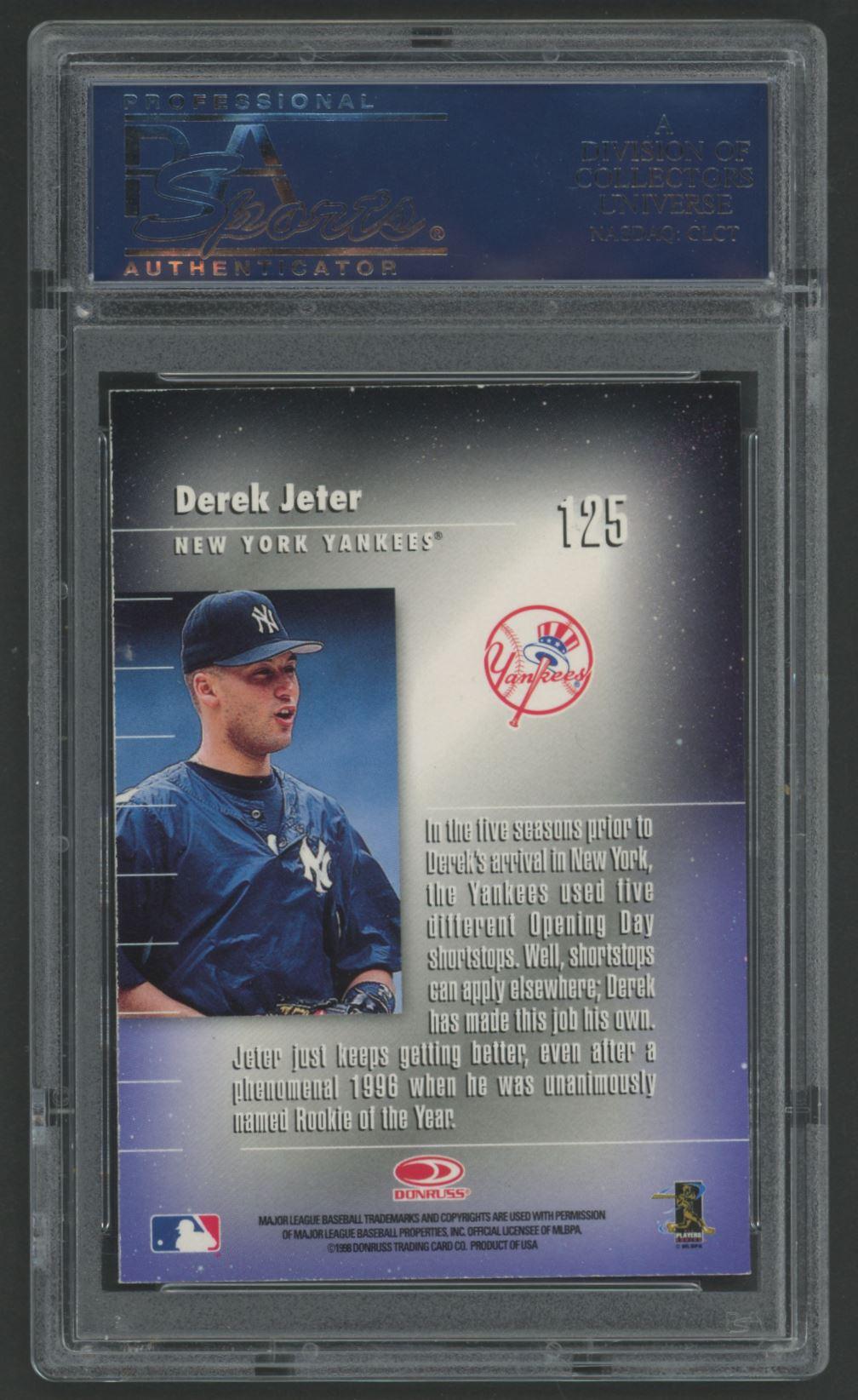 Derek Jeter 1998 Donruss Elite #125 (PSA 10) at PristineAuction.com Derek Jeter 1998 Donruss Elite #125 (PSA 10) at PristineAuction.com