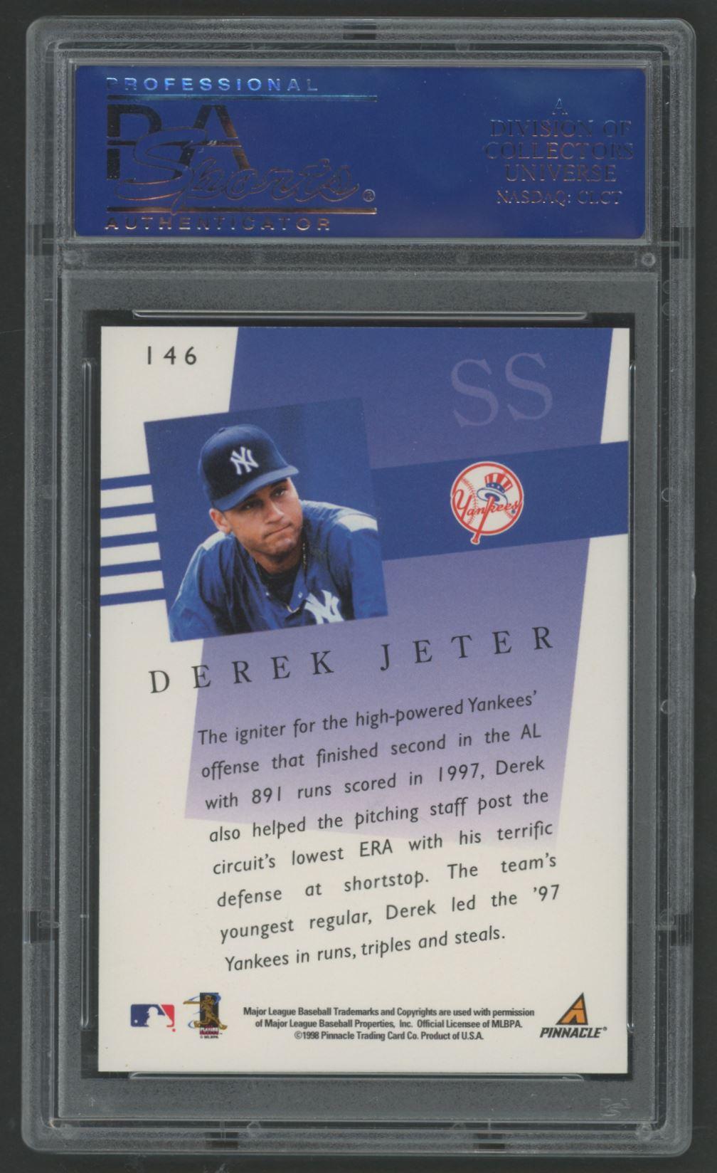 Derek Jeter 1998 Pinnacle Performers #146 FA (PSA 10) at PristineAuction.com Derek Jeter 1998 Pinnacle Performers #146 FA (PSA 10) at PristineAuction.com