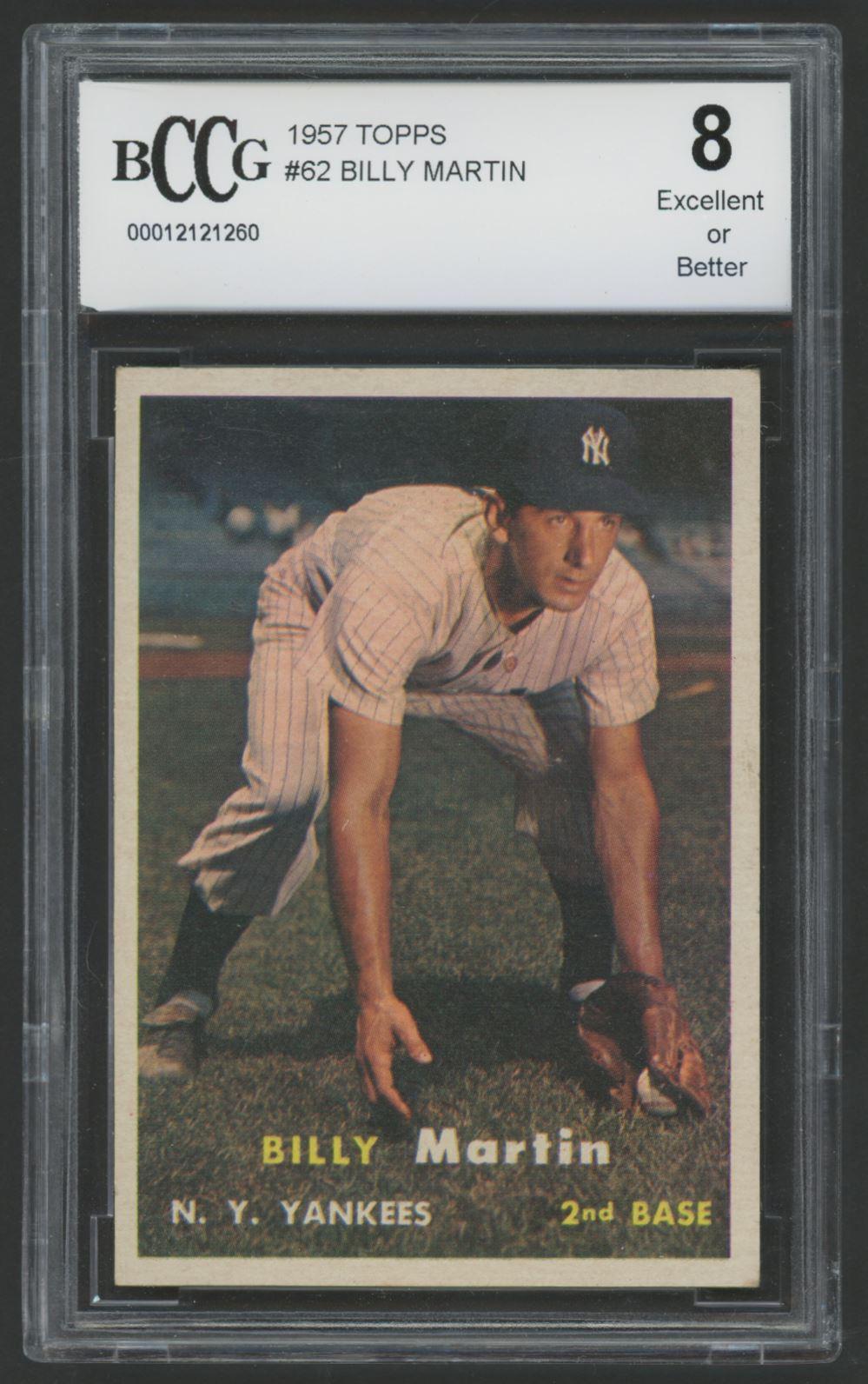 Billy Martin 1957 Topps #62 (BCCG 8) at PristineAuction.com Billy Martin 1957 Topps #62 (BCCG 8) at PristineAuction.com