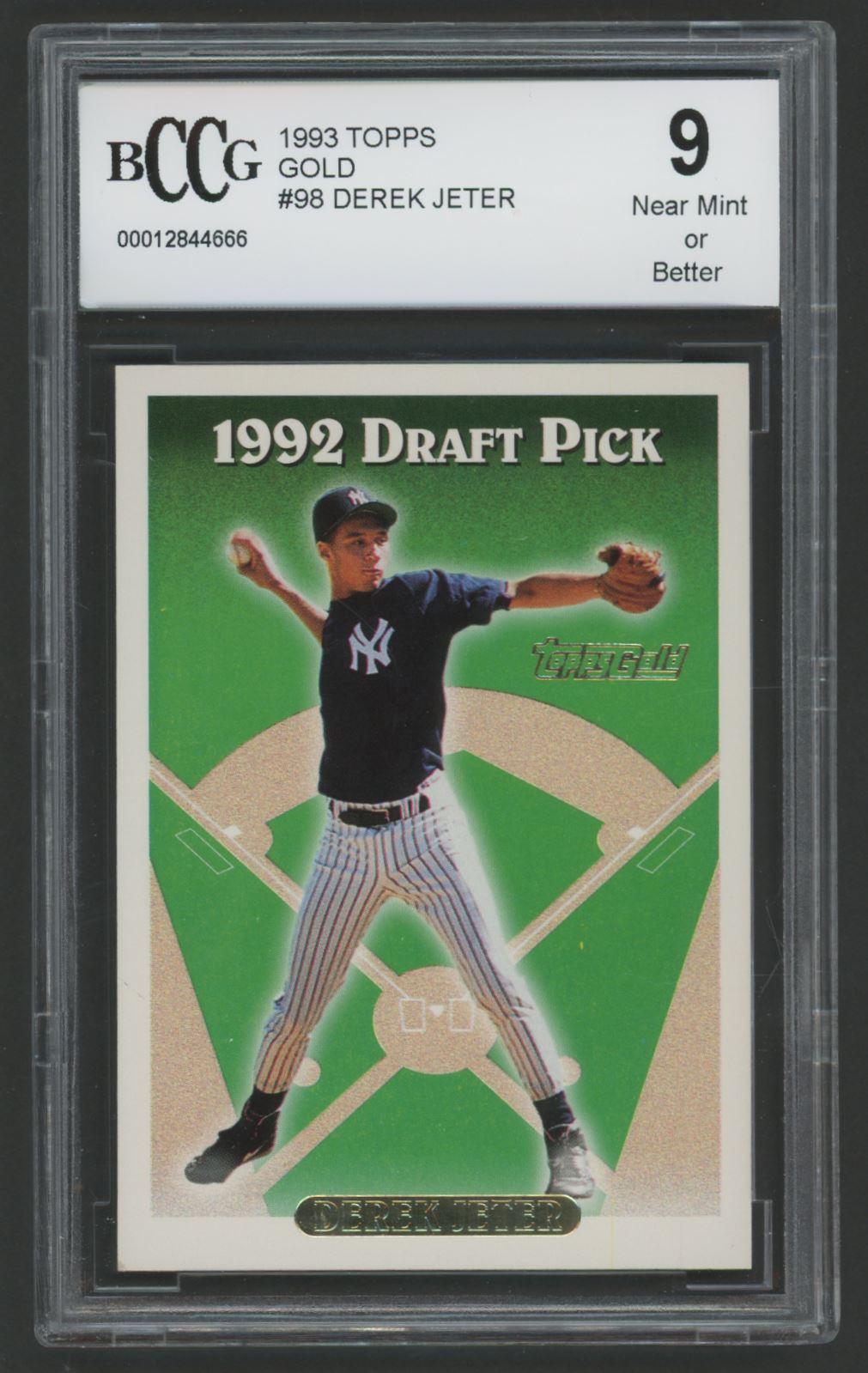 Derek Jeter 1993 Topps Gold #98 RC (BCCG 9) at PristineAuction.com Derek Jeter 1993 Topps Gold #98 RC (BCCG 9) at PristineAuction.com