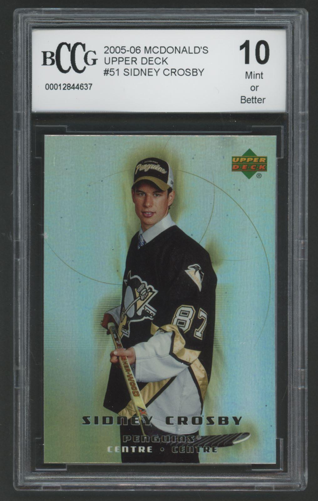 Sidney Crosby 2005-06 Upper Deck McDonald's #51 (BCCG 10) at PristineAuction.com Sidney Crosby 2005-06 Upper Deck McDonald's #51 (BCCG 10) at PristineAuction.com