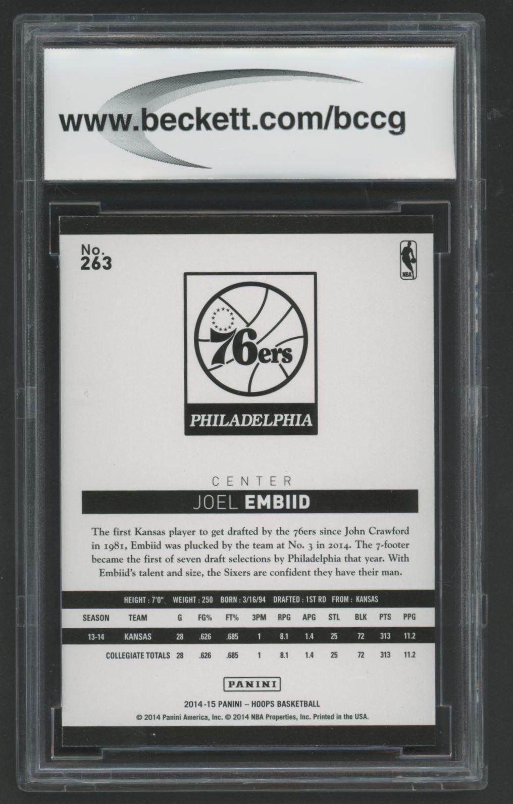 Joel Embiid 2014-15 Hoops Green #263 (BCCG 10) at PristineAuction.com Joel Embiid 2014-15 Hoops Green #263 (BCCG 10) at PristineAuction.com