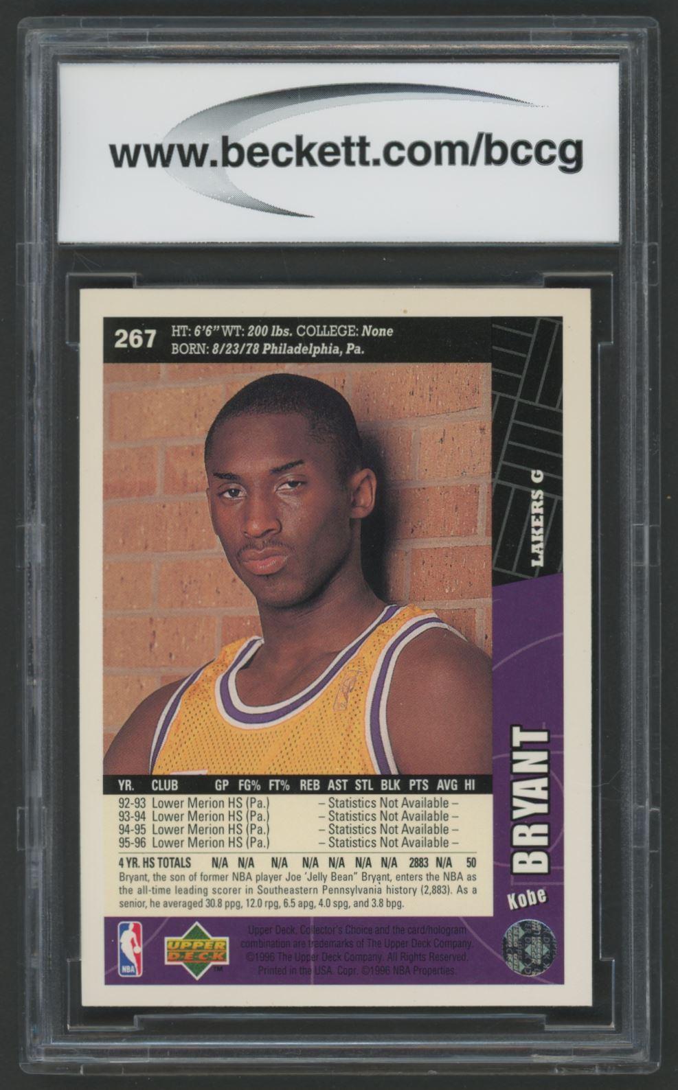 Kobe Bryant 1996-97 Collector's Choice #LA2 RC (BCCG 10) at PristineAuction.com Kobe Bryant 1996-97 Collector's Choice #LA2 RC (BCCG 10) at PristineAuction.com