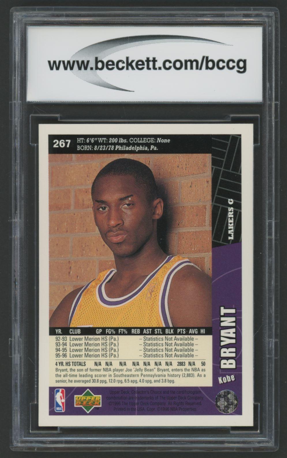 Kobe Bryant 1996-97 Collector's Choice #267 RC (BCCG 9) at PristineAuction.com Kobe Bryant 1996-97 Collector's Choice #267 RC (BCCG 9) at PristineAuction.com