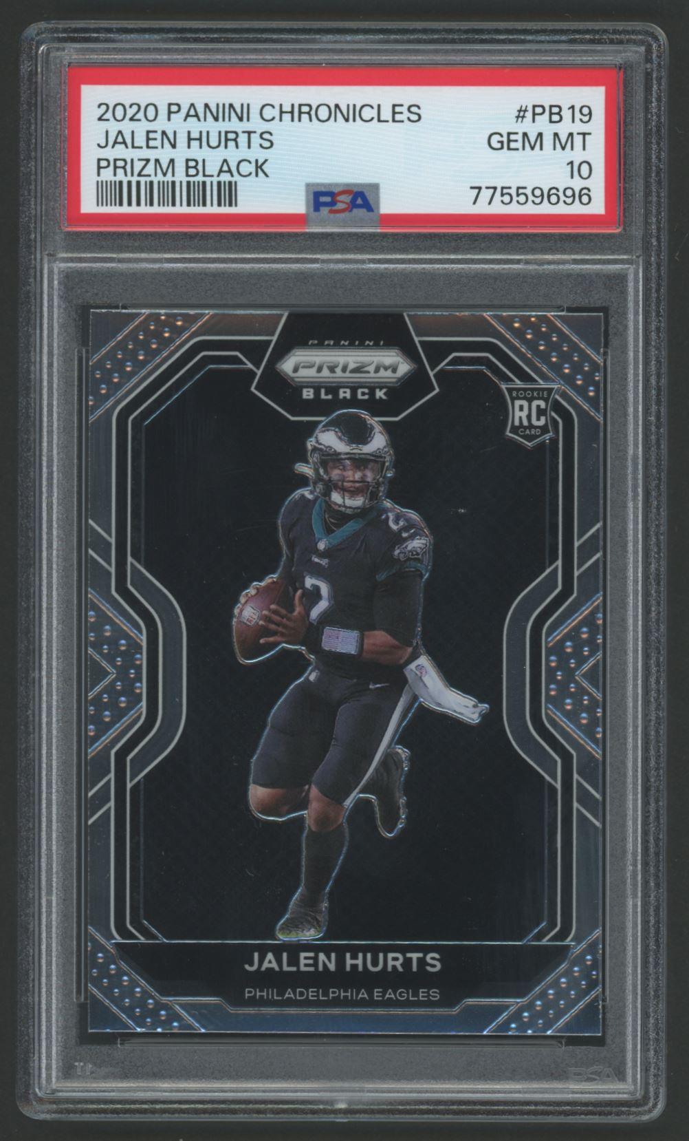 Jalen Hurts 2020 Panini Prizm Black #PB19 (PSA 10) at PristineAuction.com Jalen Hurts 2020 Panini Prizm Black #PB19 (PSA 10) at PristineAuction.com